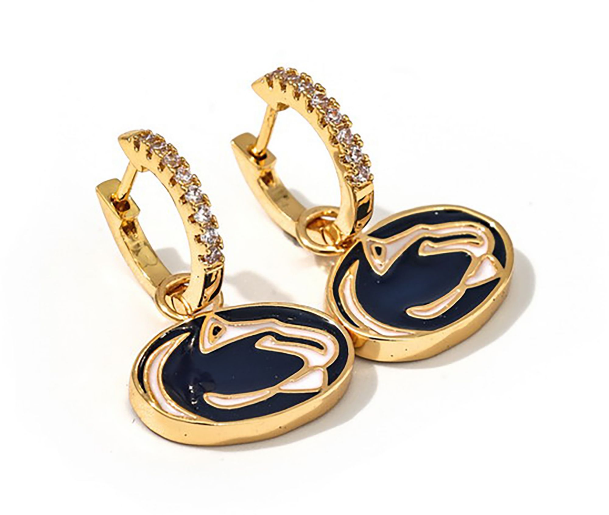 Color Shout Penn State Nittany Lions Logo Huggie And Star Earring Pennant Flag Set