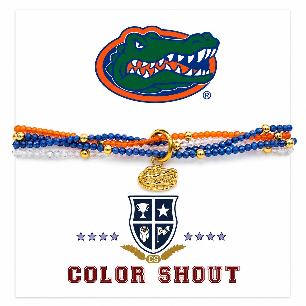 Color Shout Florida Gators Logo Bracelet Set