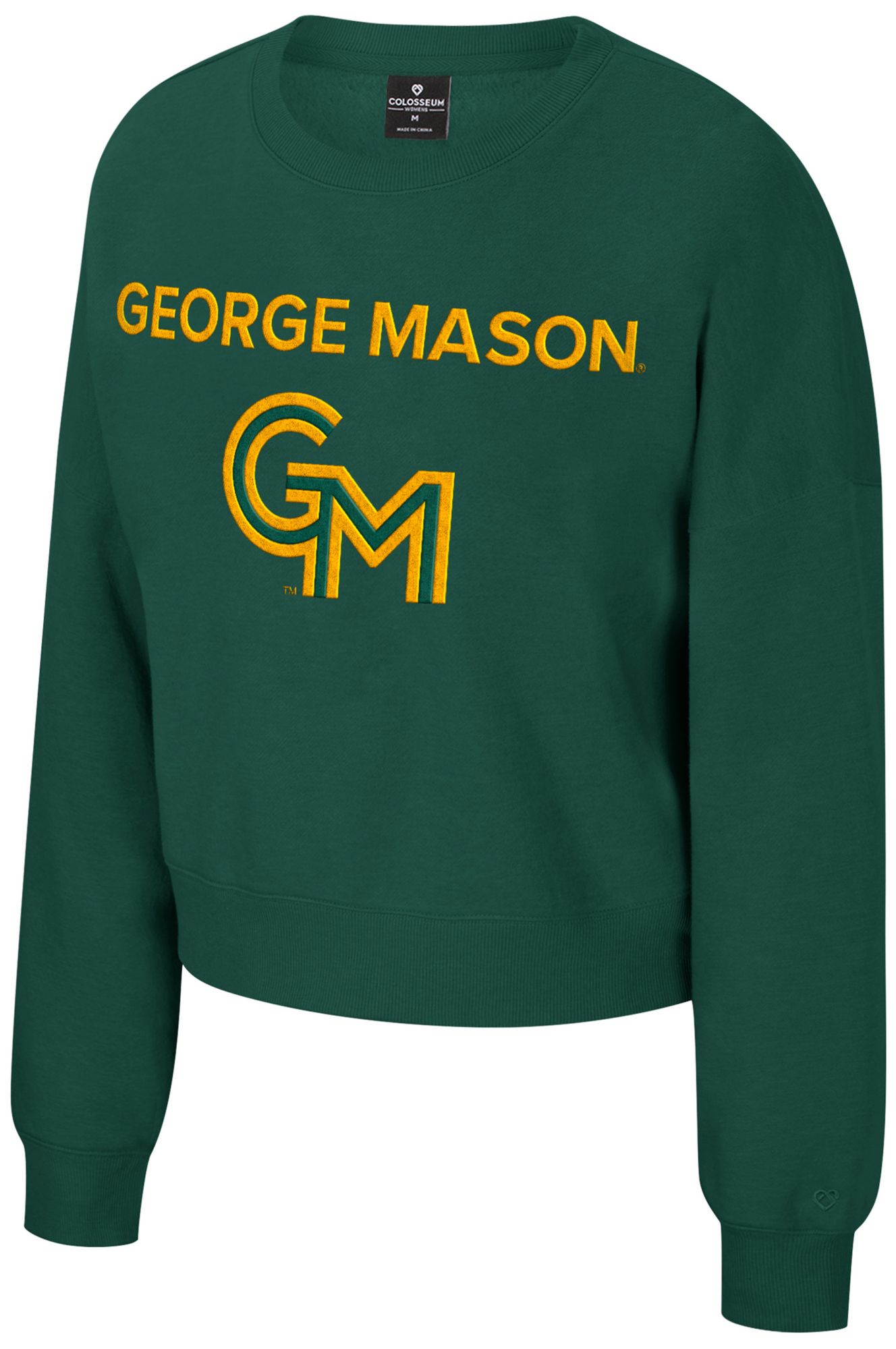 Colosseum Women's George Mason Patriots Green Crewneck Sweatshirt
