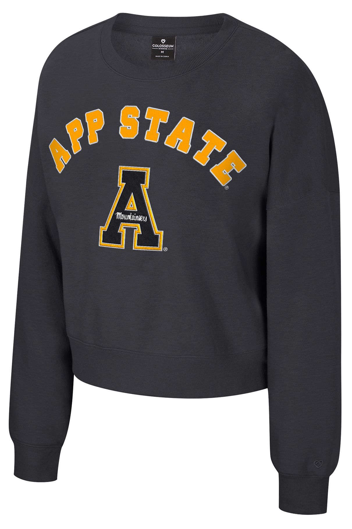 Colosseum Women's Appalachian State Mountaineers Black Crewneck Sweatshirt