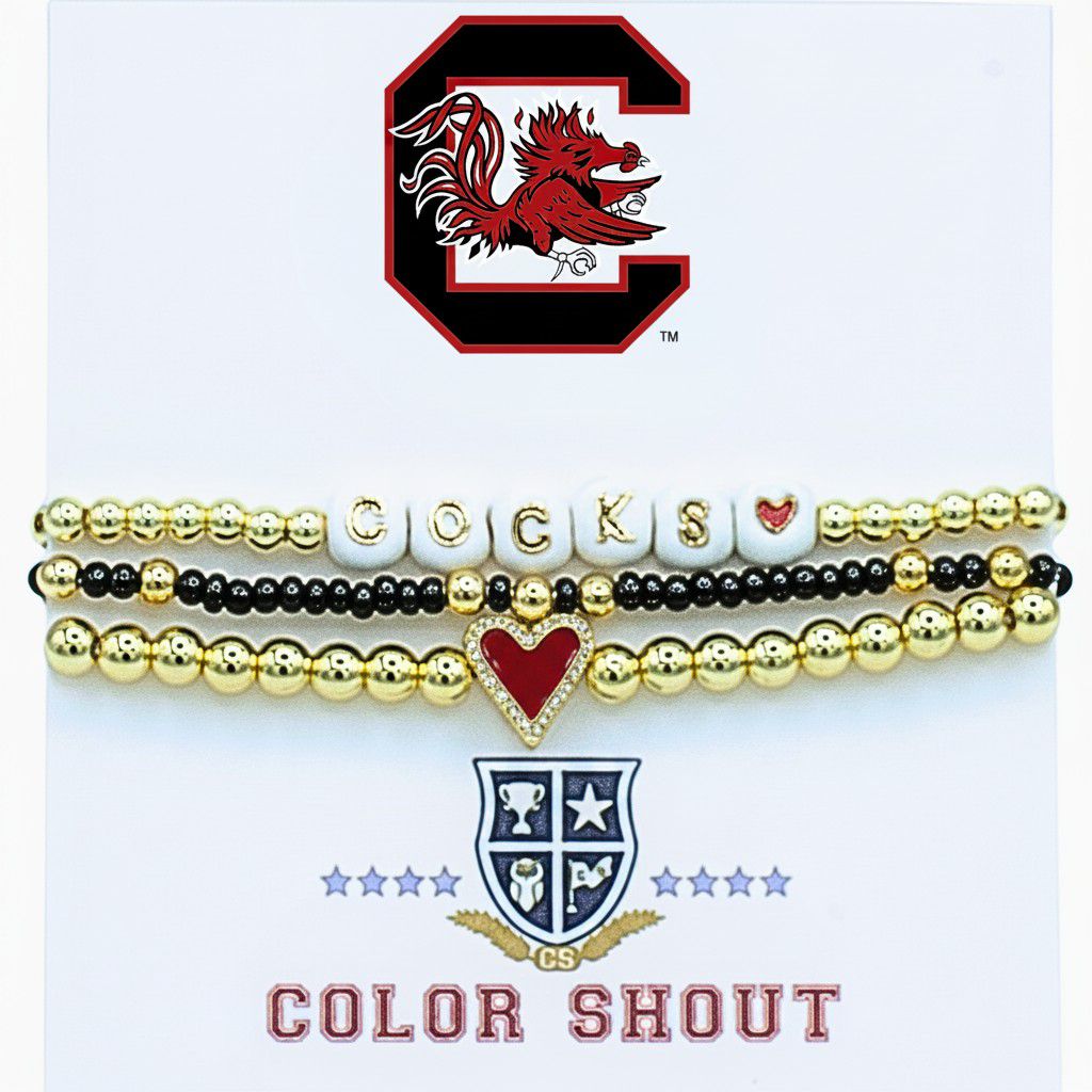 Color Shout Women's South Carolina Love My College Bracelet Stack