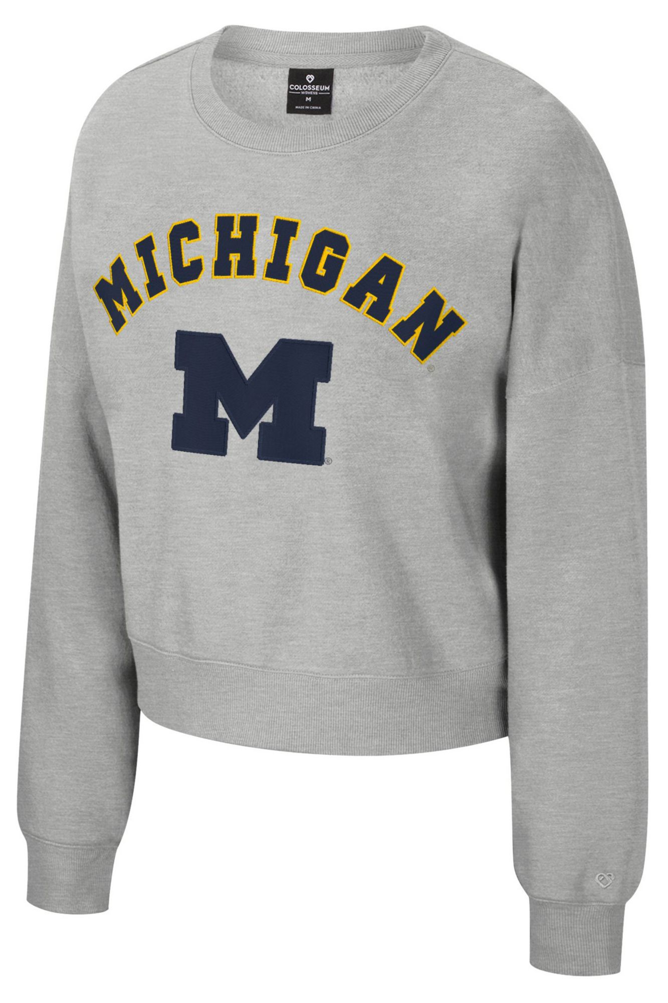 Colosseum Women's Michigan Wolverines Maize Crewneck Sweatshirt