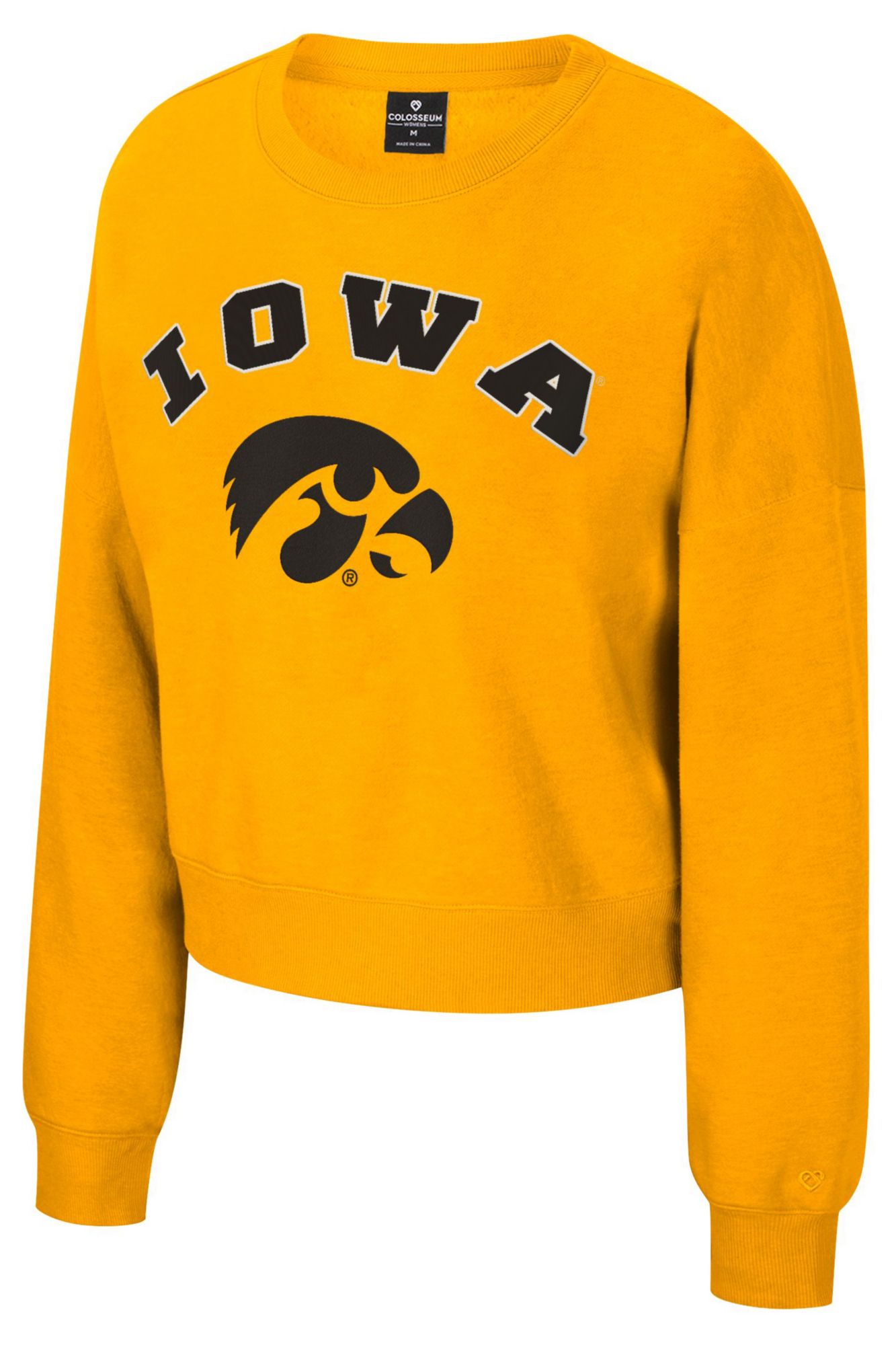 Colosseum Women's Iowa Hawkeyes Gold Crewneck Sweatshirt