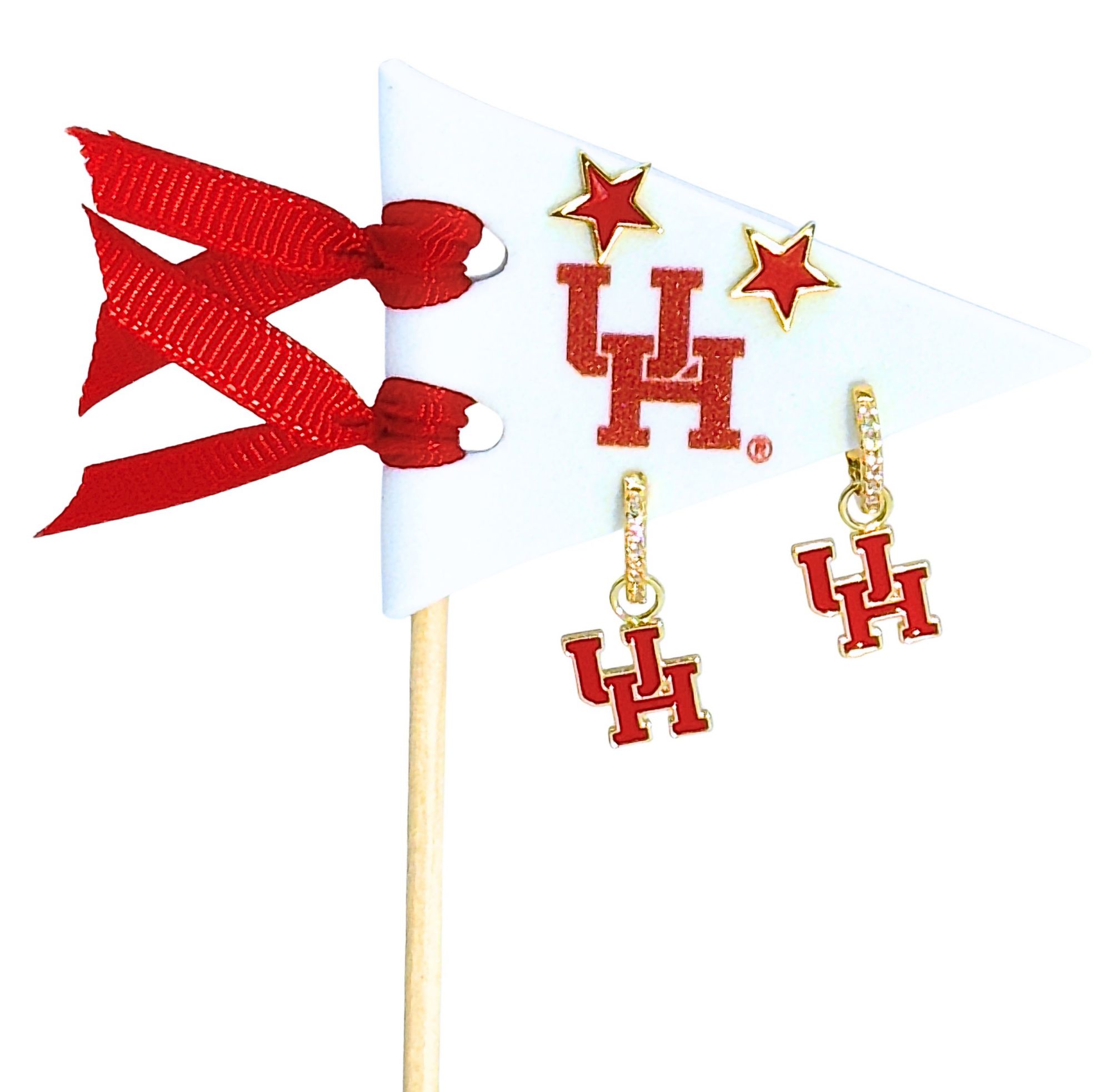 Color Shout Women's University Of Houston Pennant Pair Earring Set