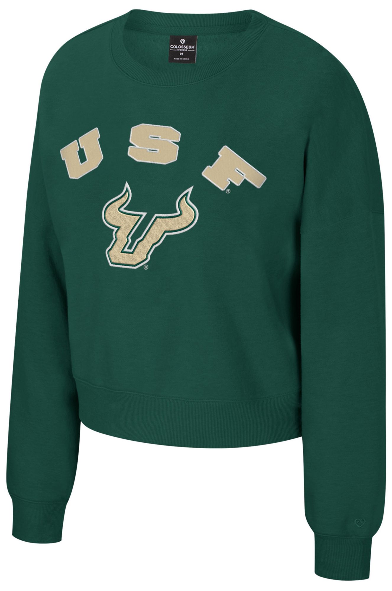 Colosseum Women's South Florida Bulls Green Crewneck Sweatshirt