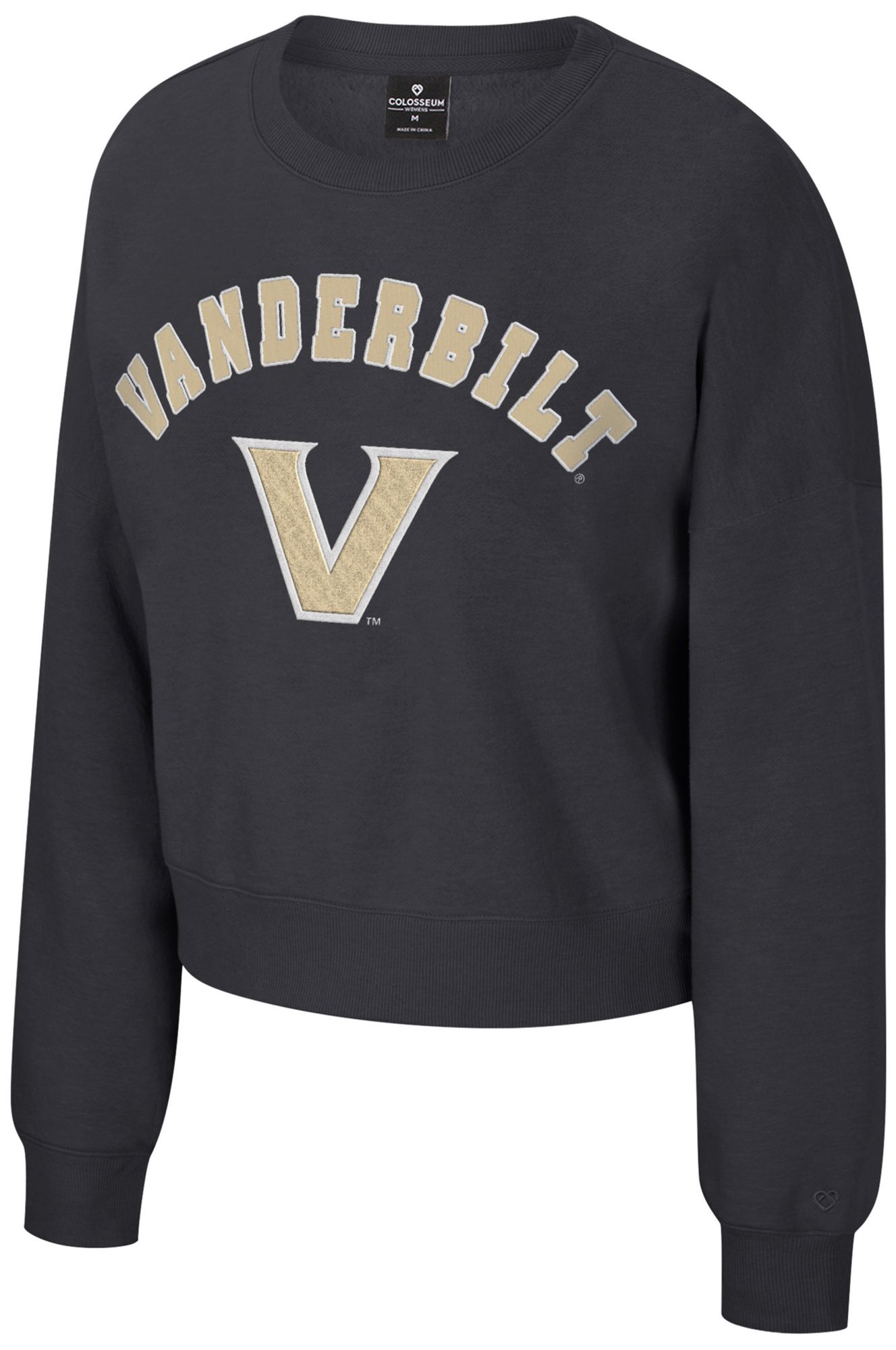 Colosseum Women's Vanderbilt Commodores Black Crewneck Sweatshirt