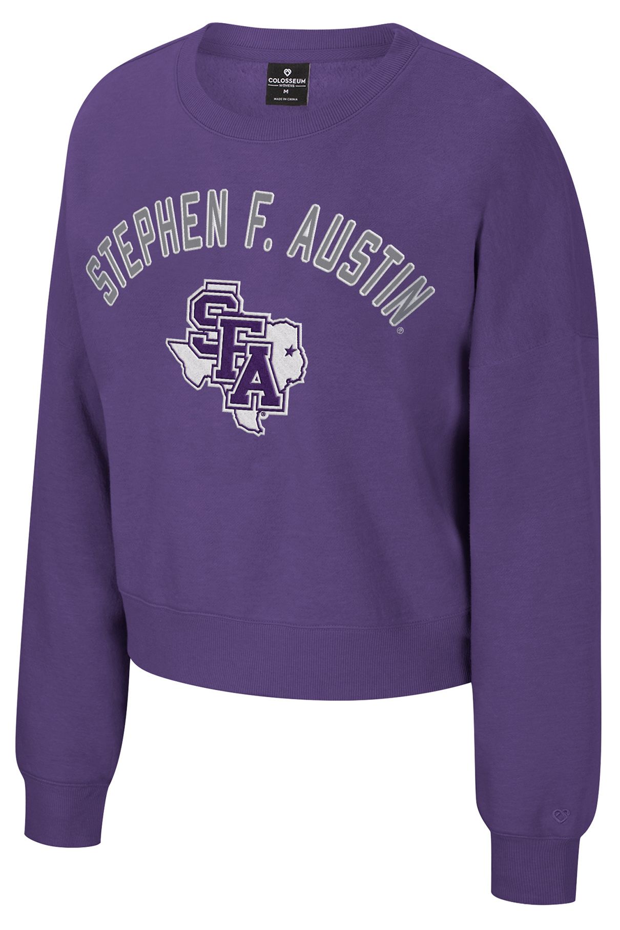 Colosseum Women's Stephen F. Austin Lumberjacks Purple Crewneck Sweatshirt