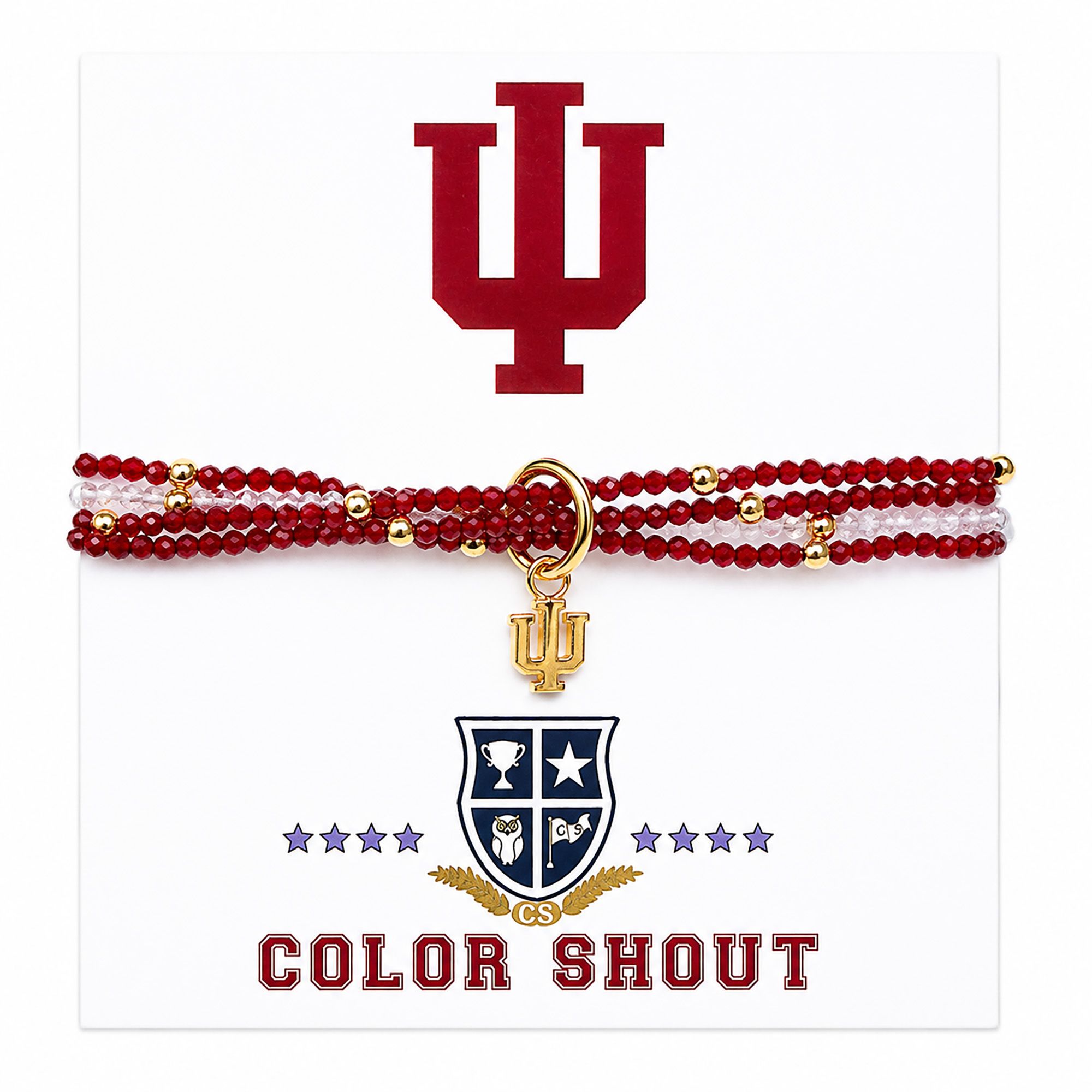 Color Shout Indiana Hoosiers Logo Bracelet Set