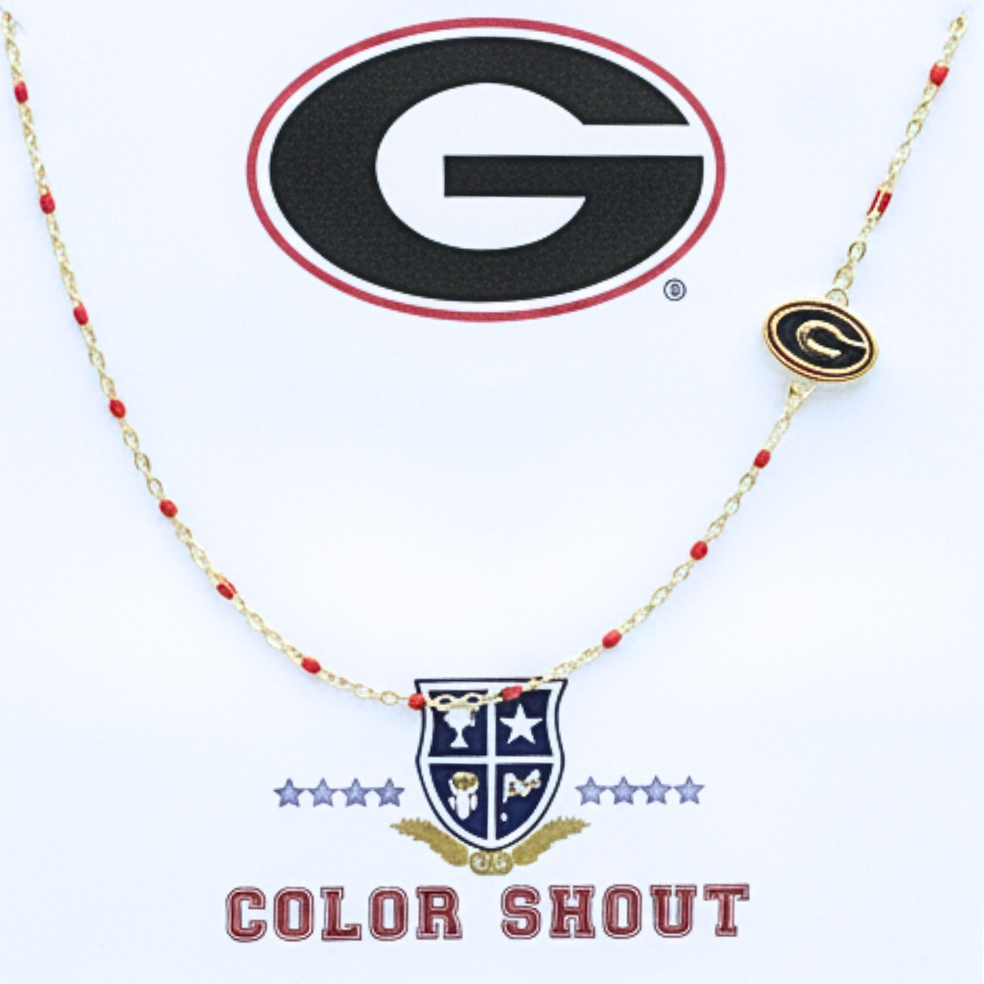 Color Shout Georgia Bulldogs Logo Necklace