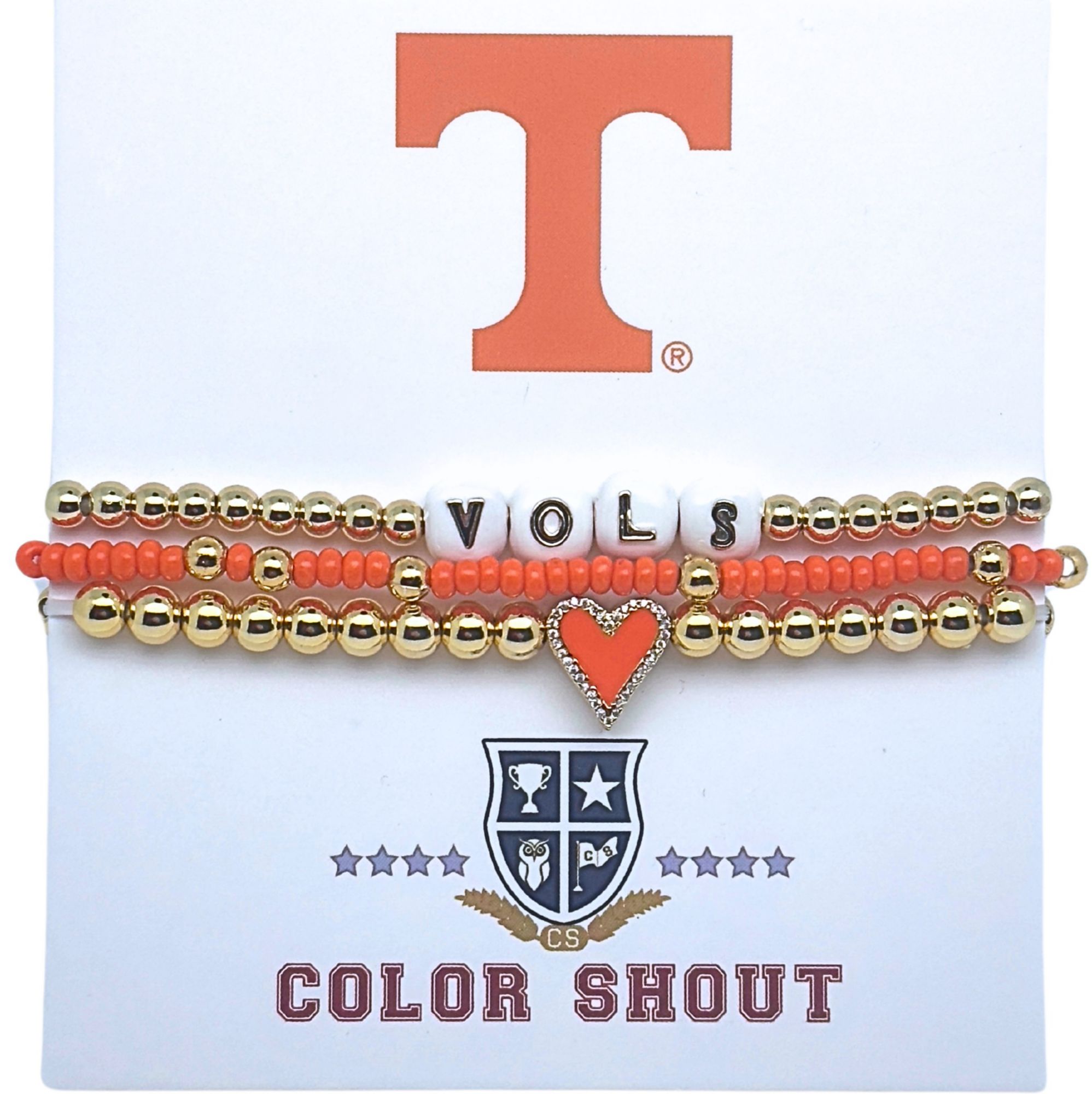 Color Shout Women's Tennessee Love My College Bracelet Stack