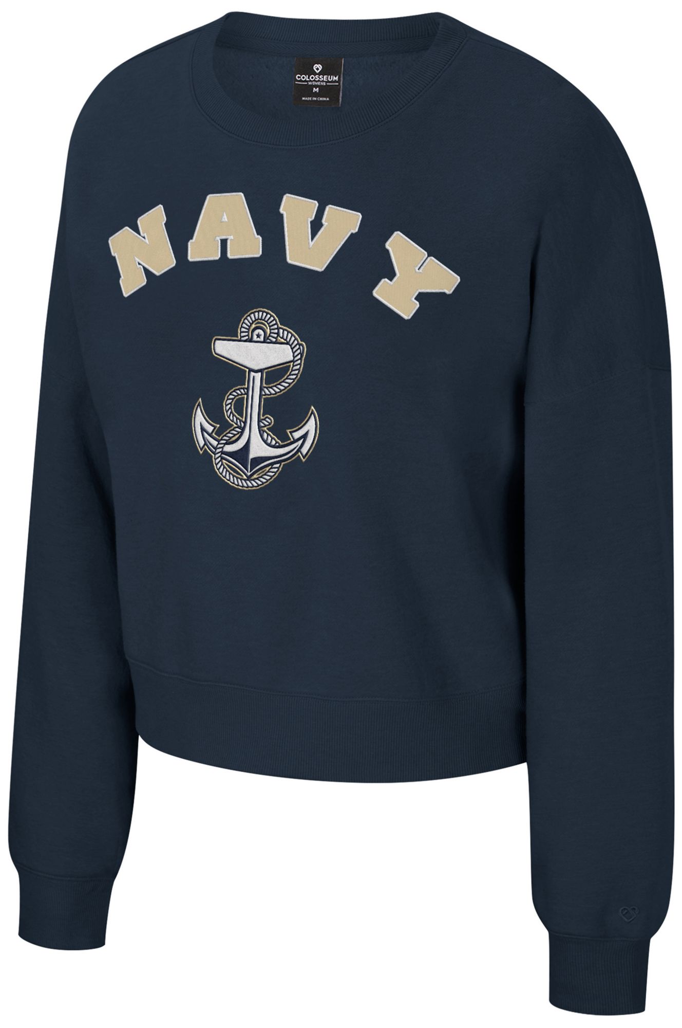 Colosseum Women's Navy Midshipmen Navy Crewneck Sweatshirt