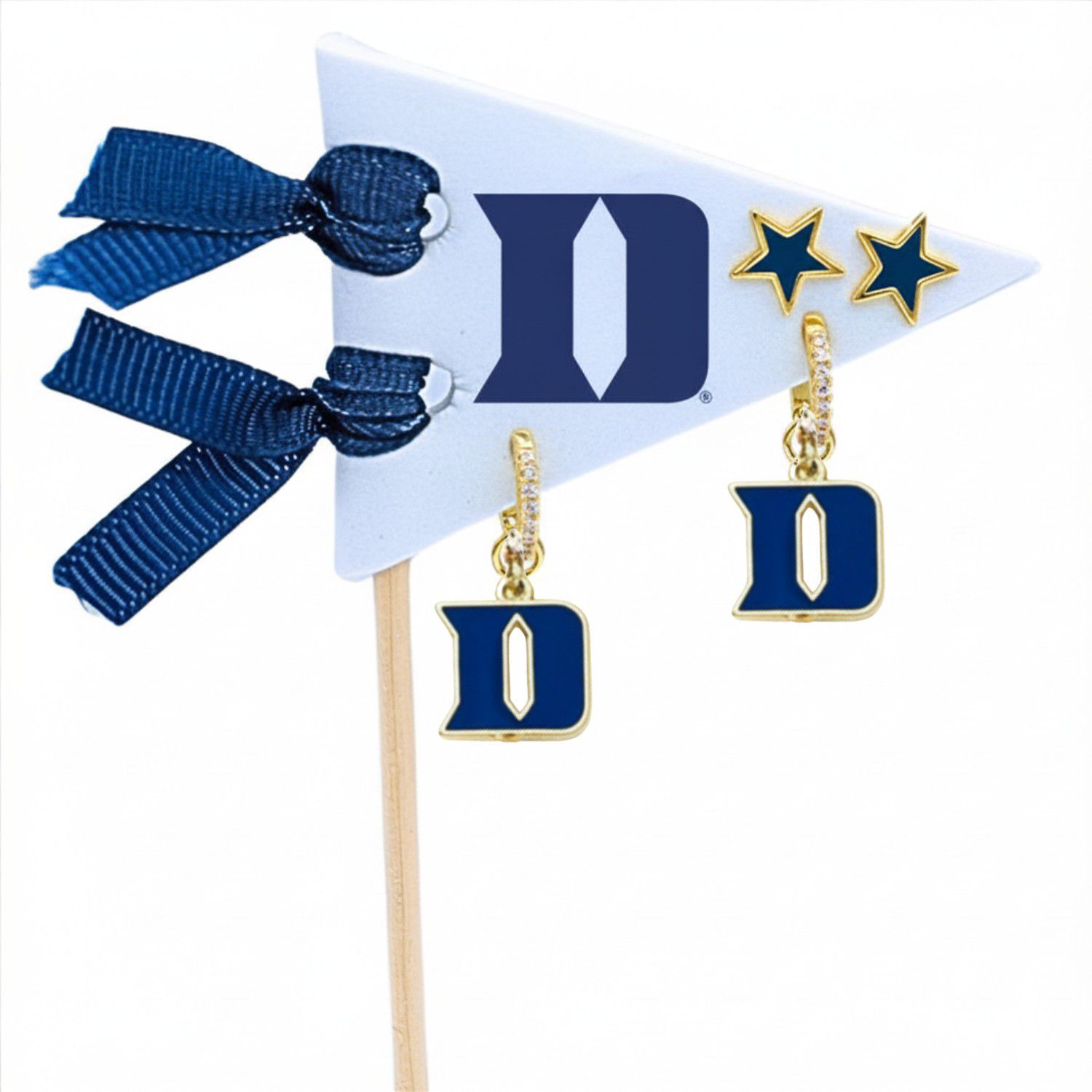 Color Shout Women's Duke Pennant Pair Earring Set
