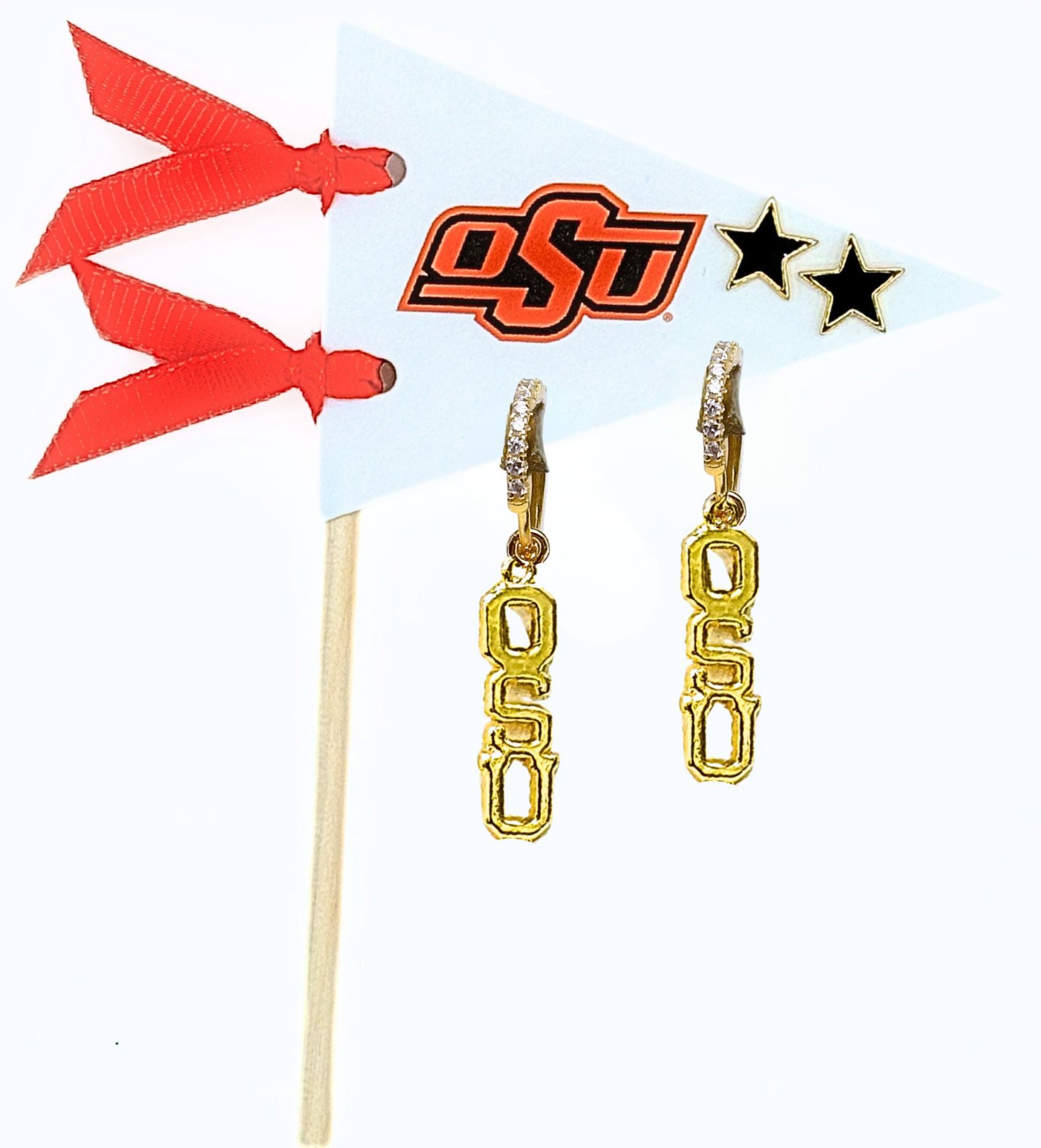 Color Shout Women's Oklahoma State University Pennant Pair Earring Set