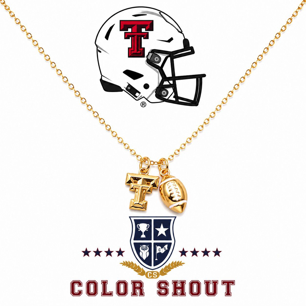 Color Shout Women's Texas Tech Football Necklace