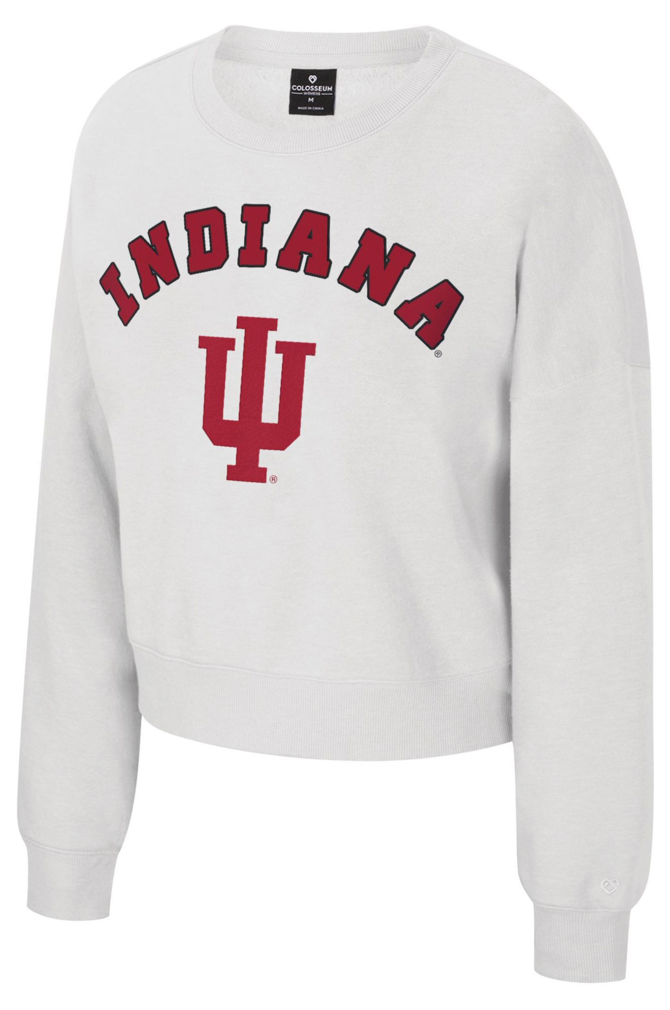Colosseum Women's Indiana Hoosiers White Crewneck Sweatshirt