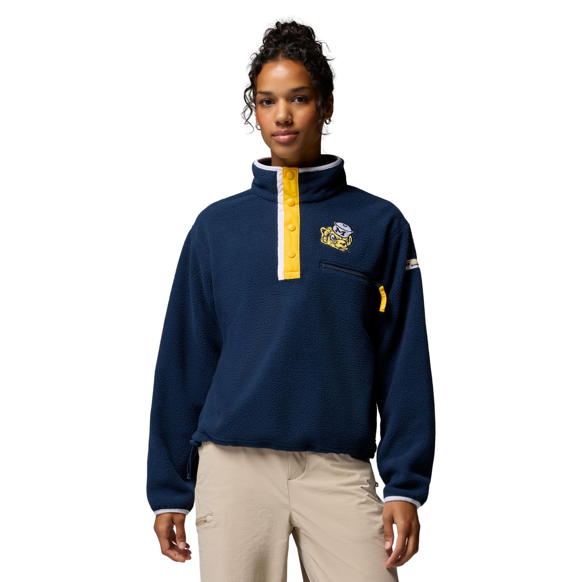 Columbia Women's Michigan Wolverines Helvetia Pullover - Blue