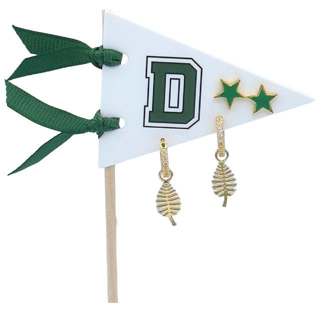 Color Shout Women's Dartmouth Pennant Pair Earring Set