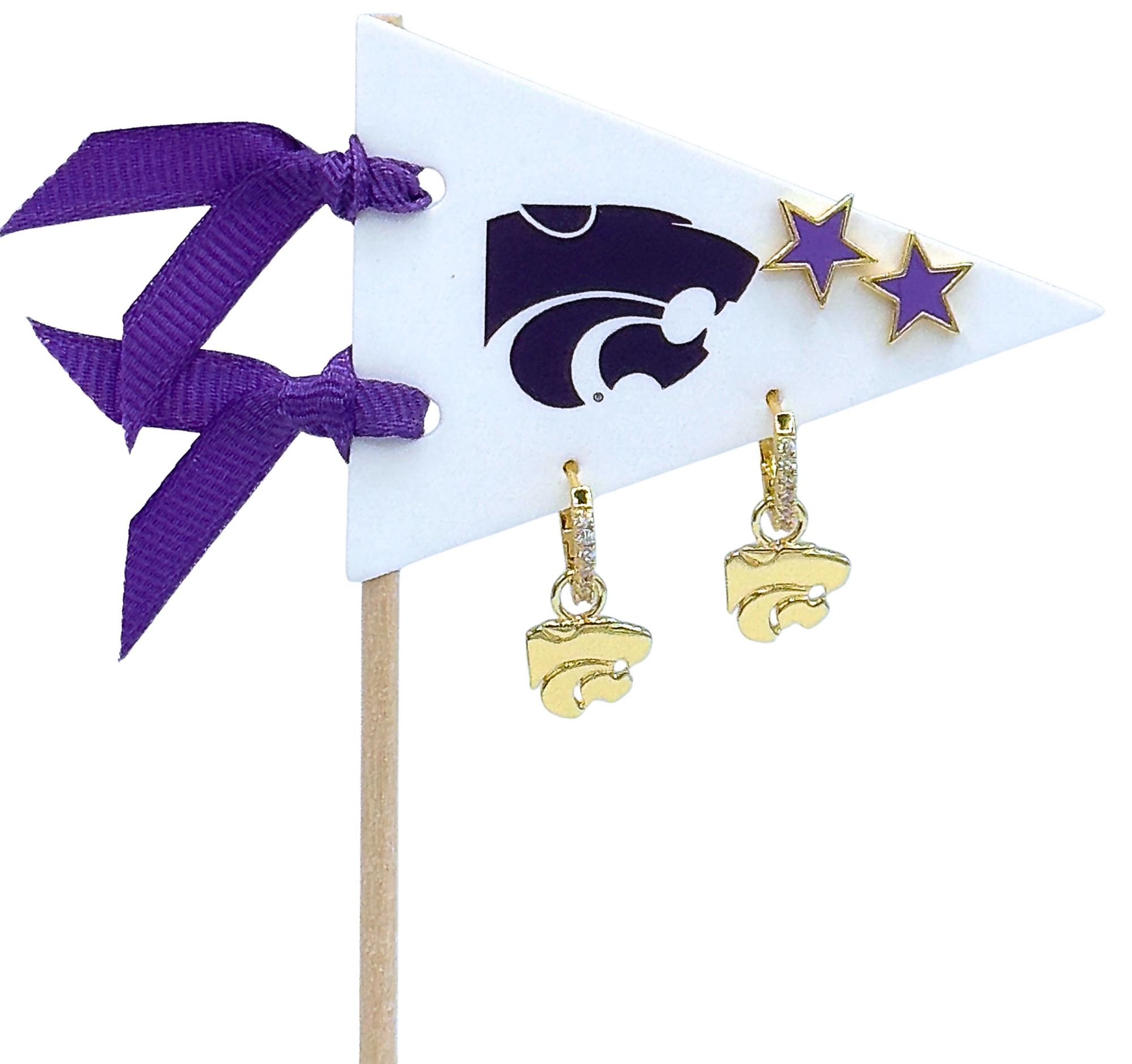 Color Shout Women's Kansas State University Pennant Pair Earring Set