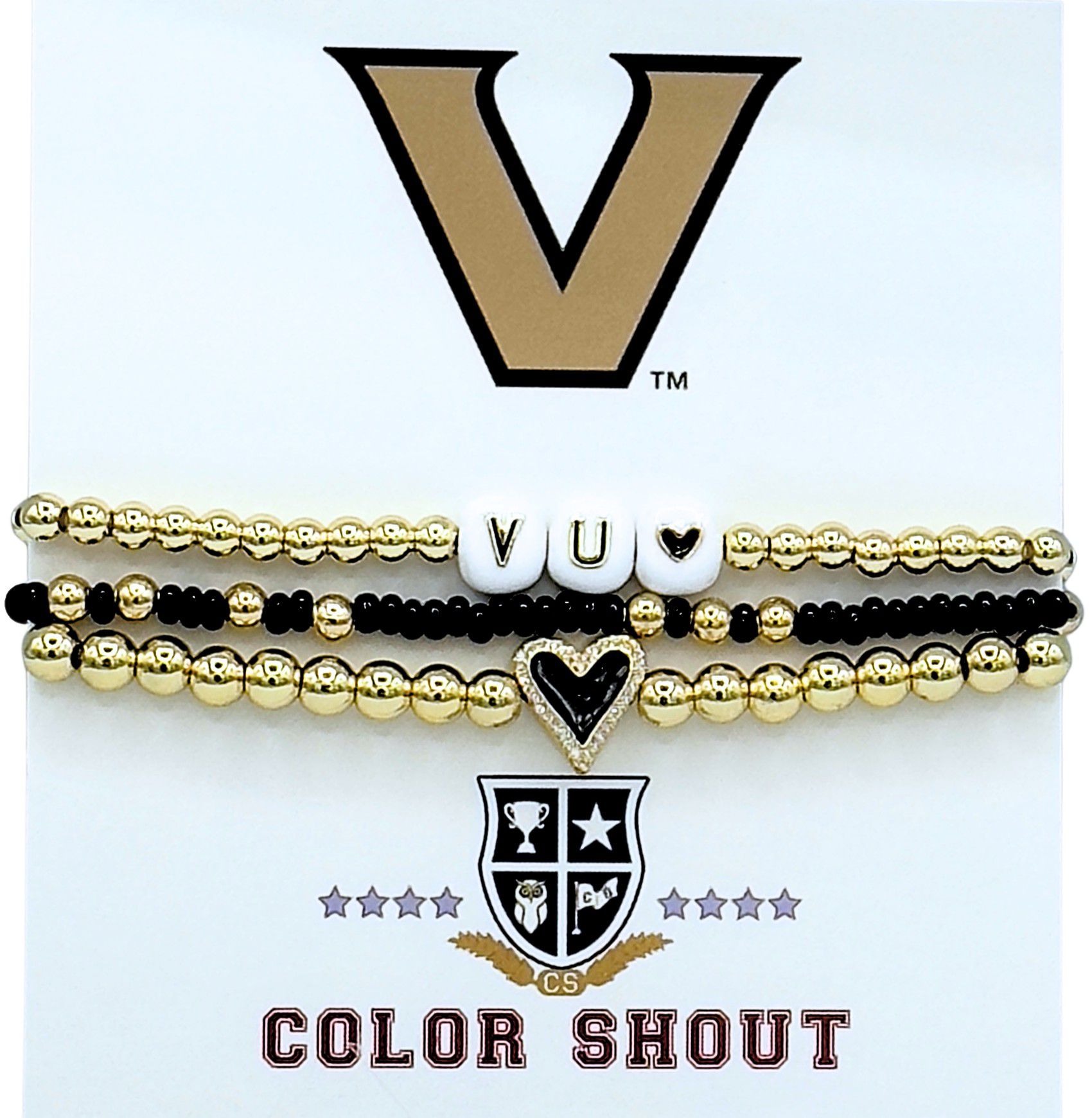 Color Shout Women's Vanderbilt Love My College Bracelet Stack
