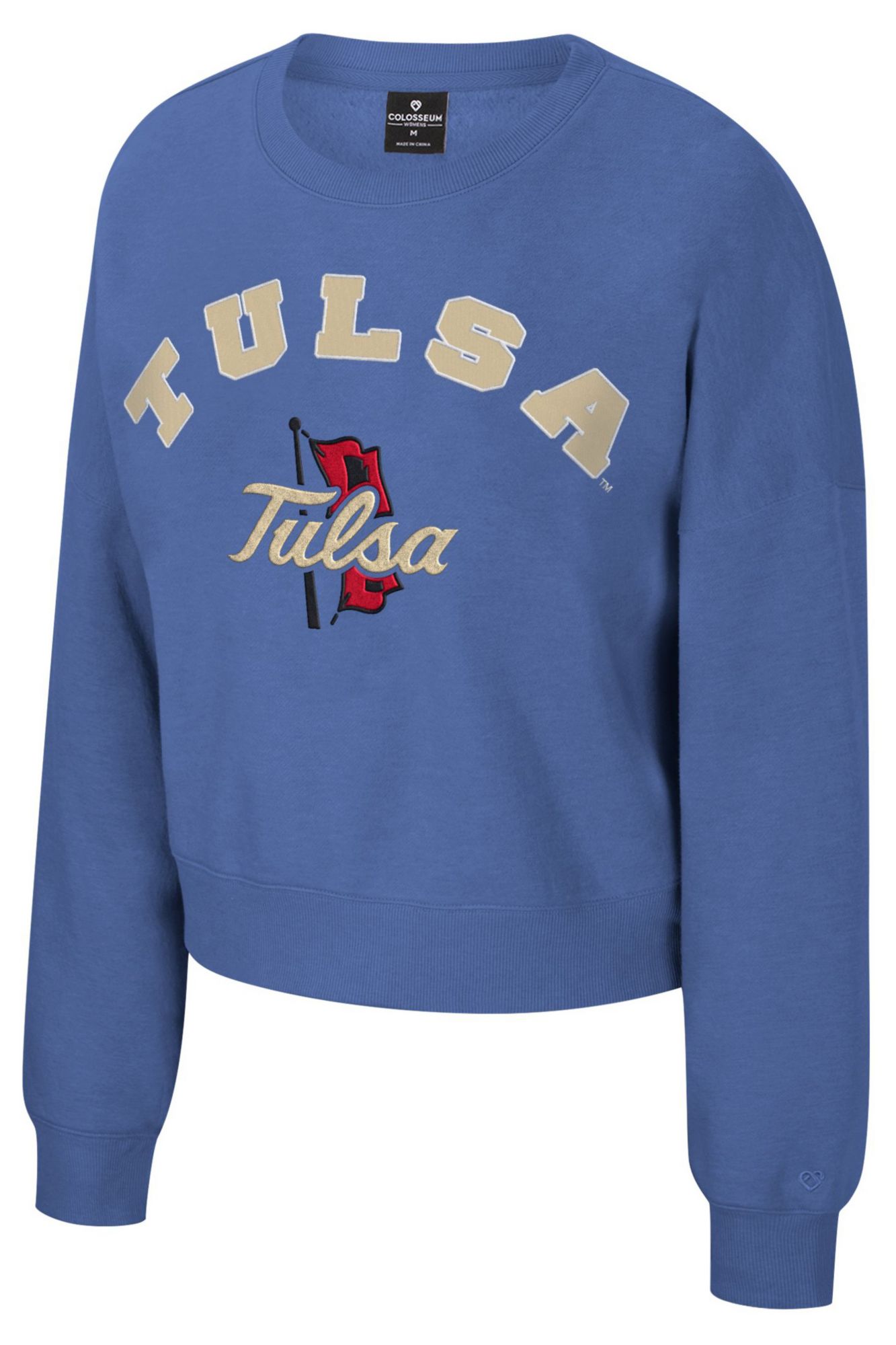 Colosseum Women's Tulsa Golden Hurricane Royal Crewneck Sweatshirt