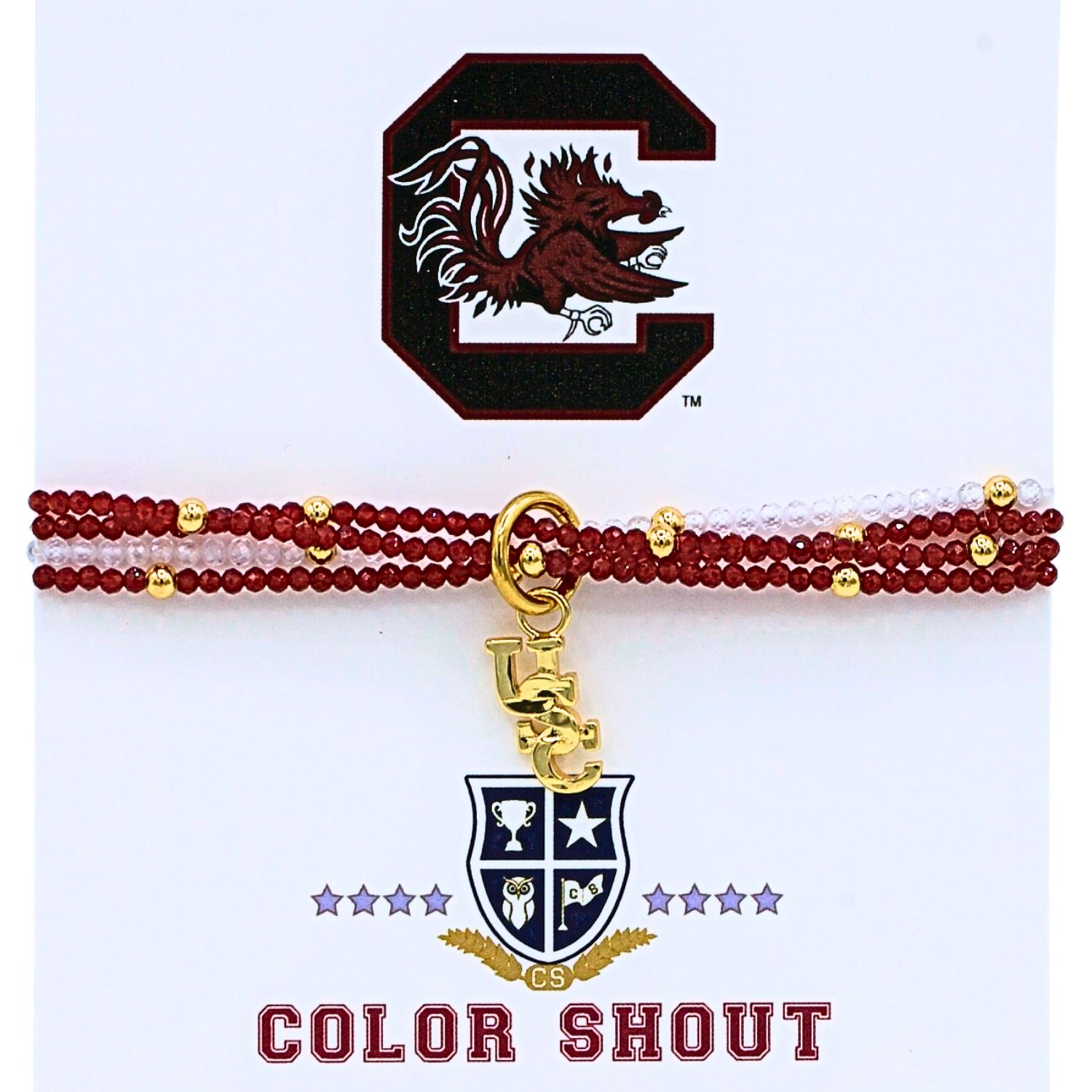 Color Shout South Carolina Gamecocks Logo Bracelet Set