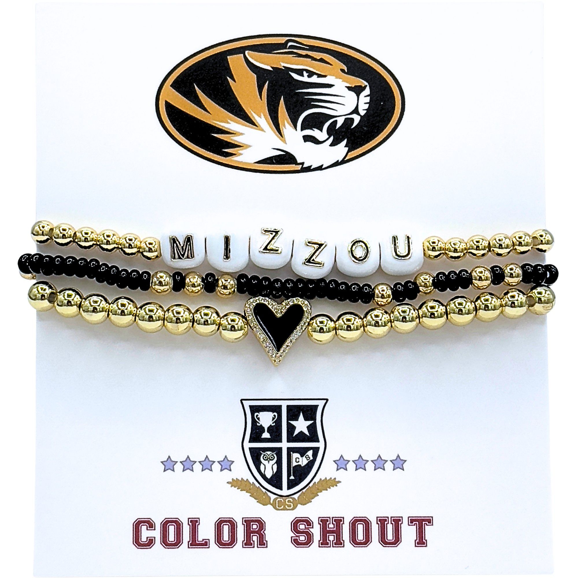 Color Shout Women's Mizzou Love My College Bracelet Stack