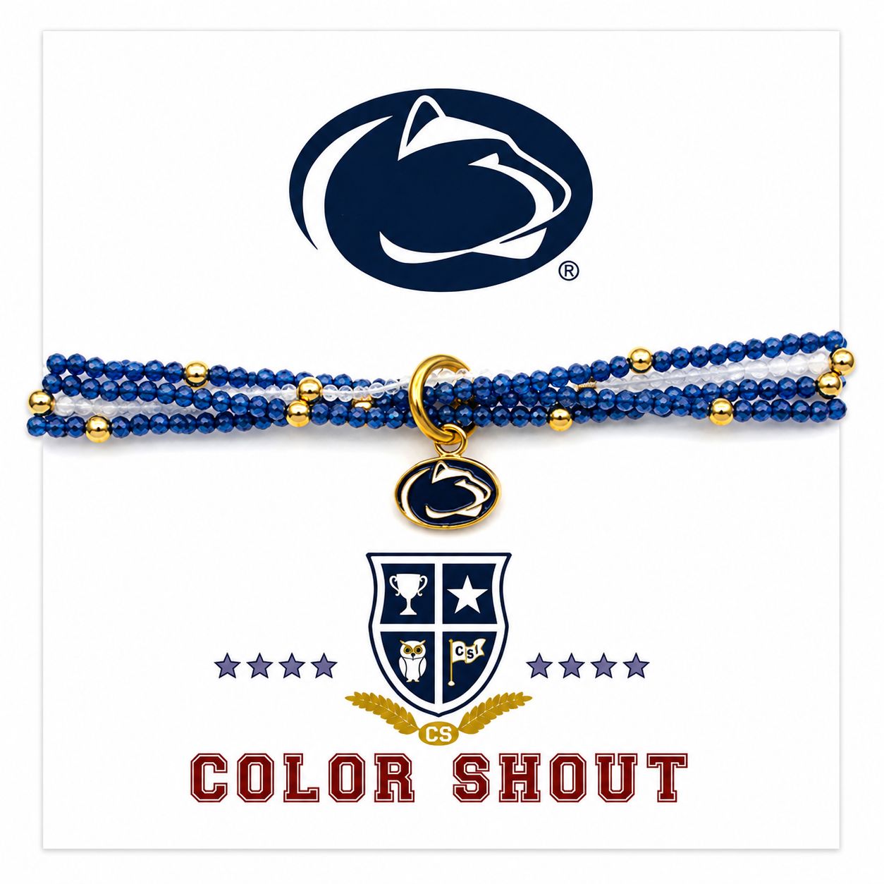 Color Shout Penn State Nittany Lions Logo Bracelet Set