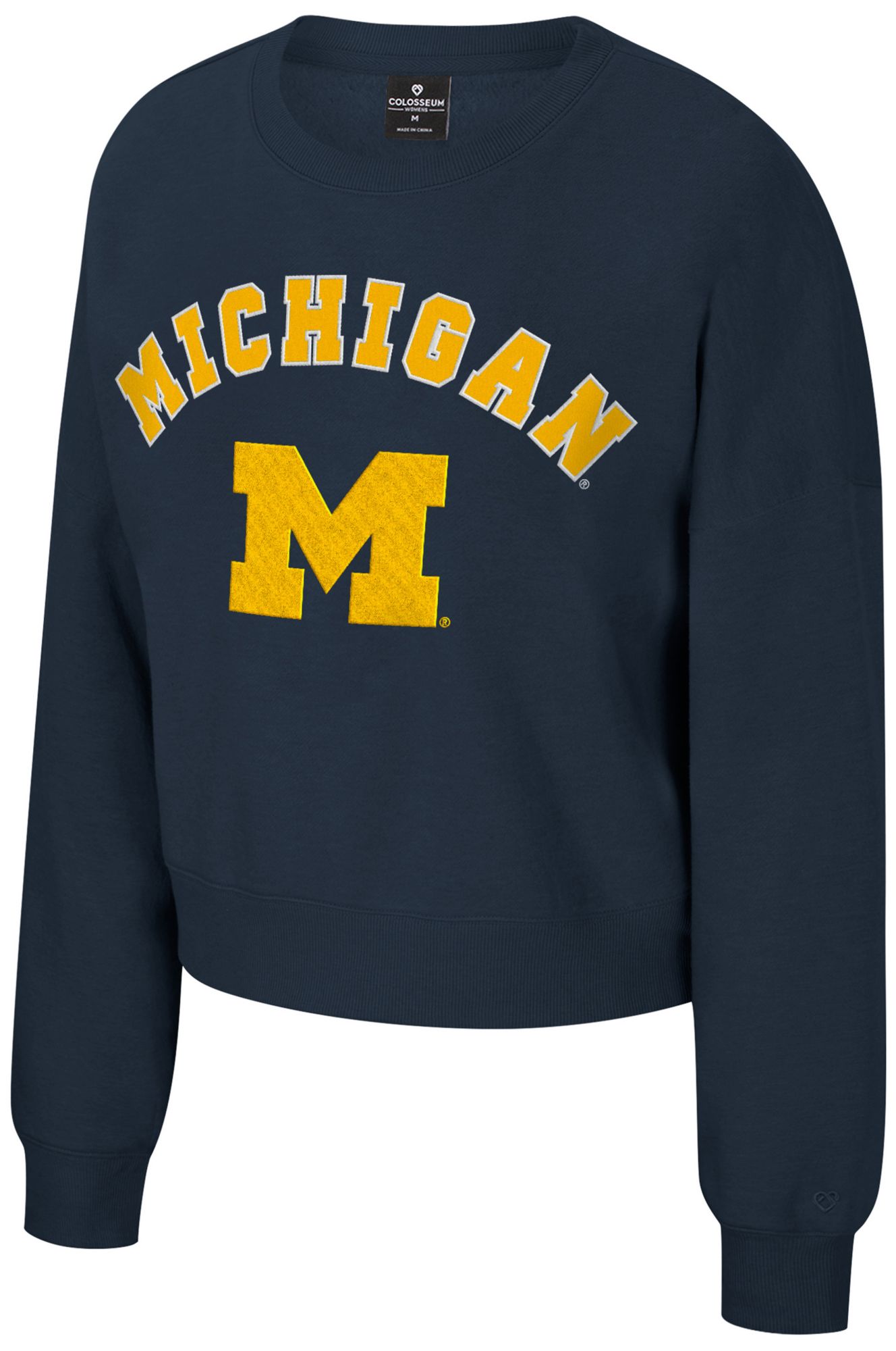 Colosseum Women's Michigan Wolverines Navy Crewneck Sweatshirt