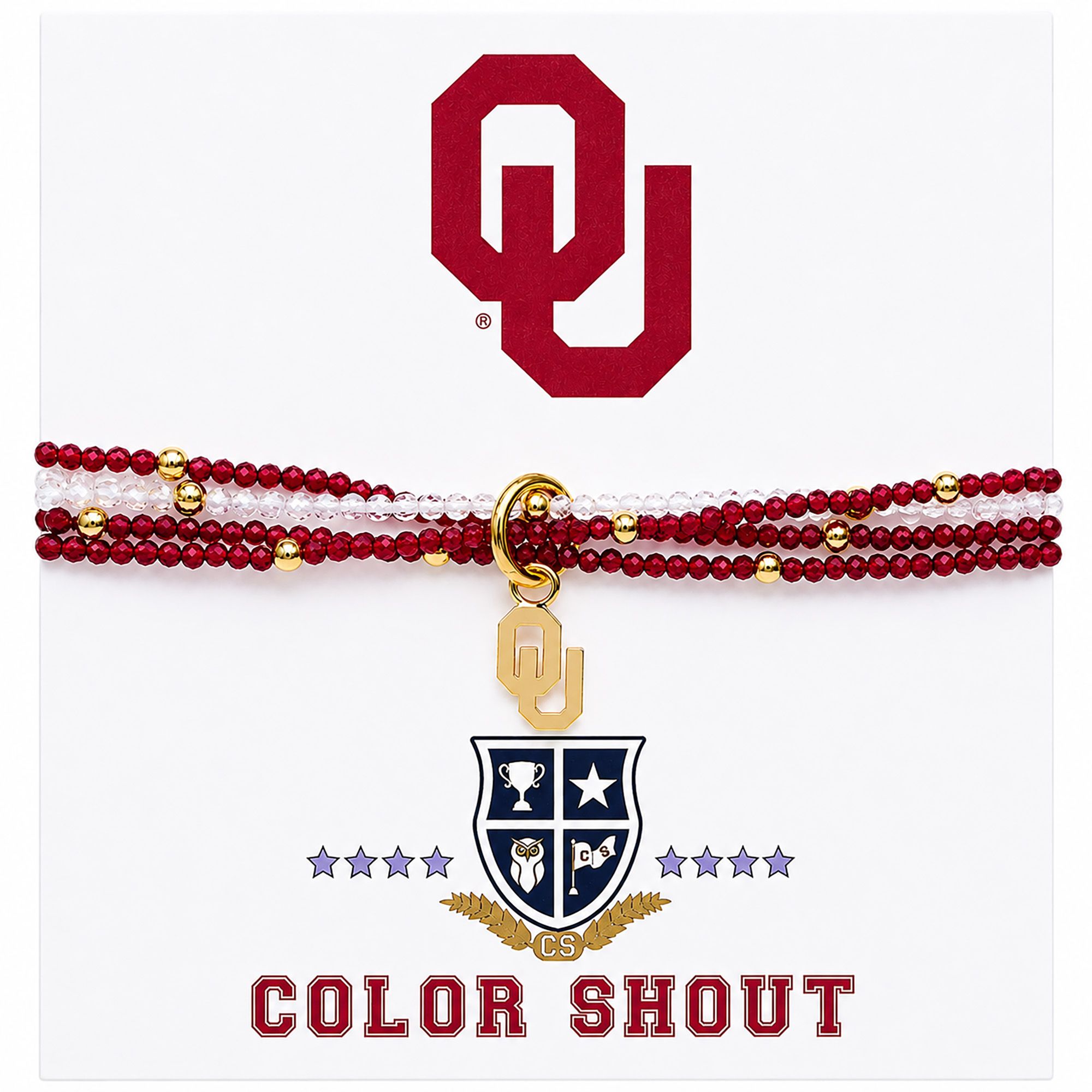 Color Shout Oklahoma Sooners Logo Bracelet Set