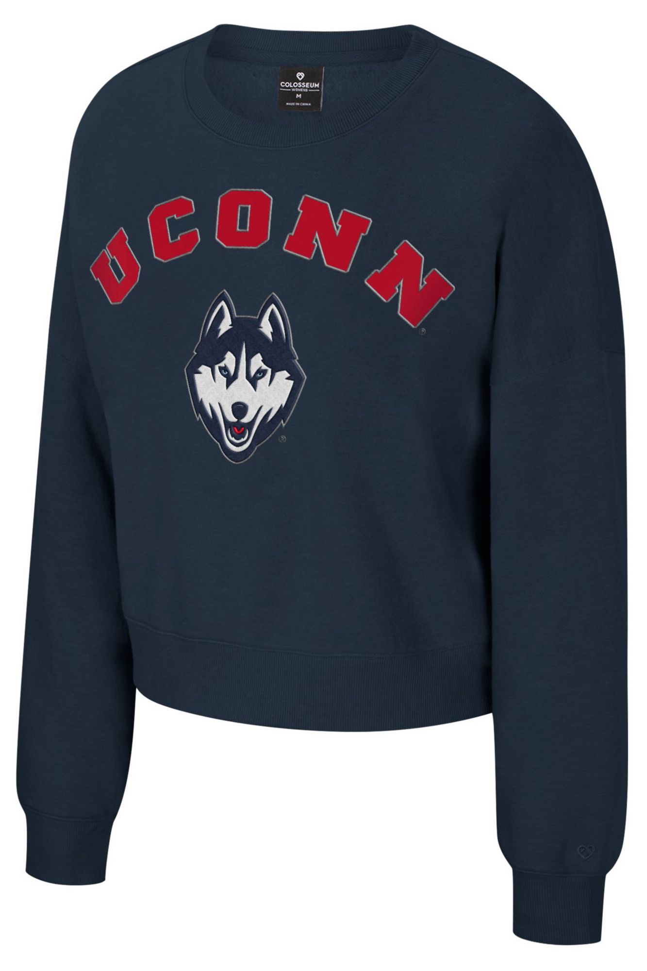 Colosseum Women's UConn Huskies Navy Crewneck Sweatshirt