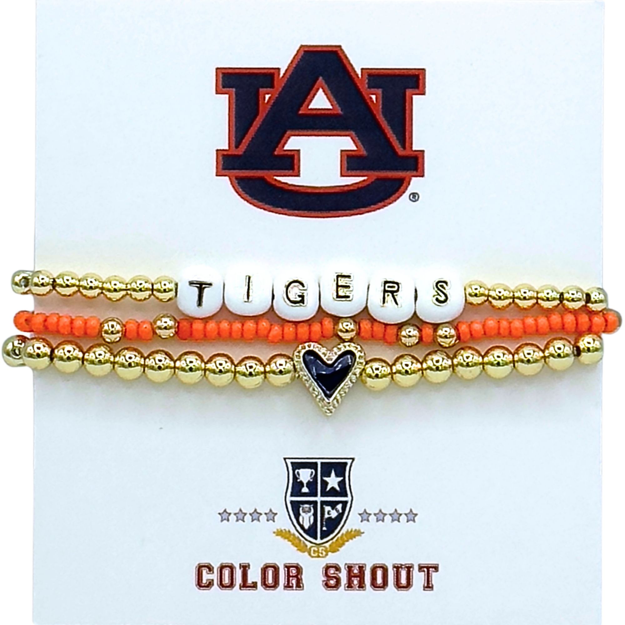 Color Shout Women's Auburn University Love My College Bracelet Stack
