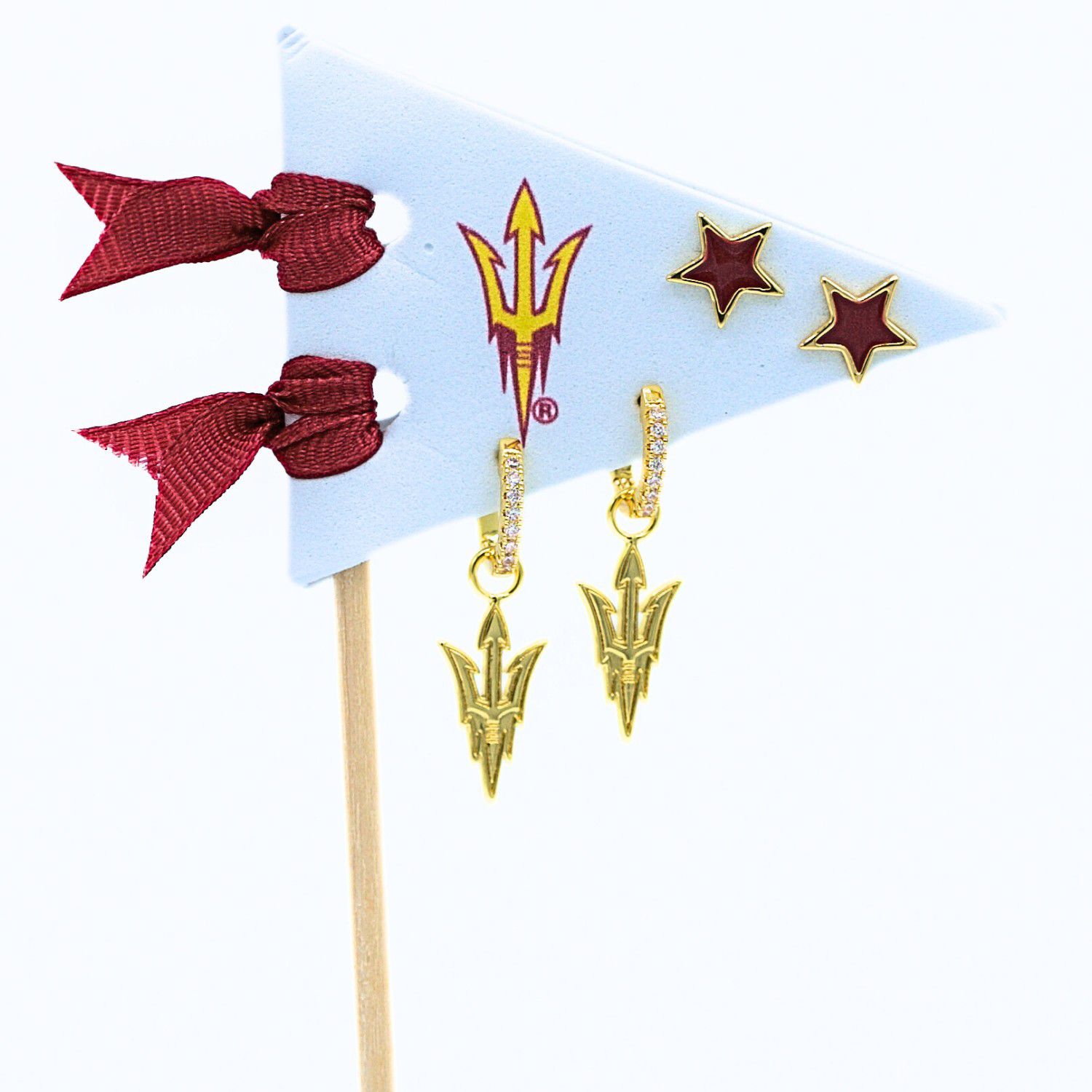 Color Shout Women's Arizona State University Pennant Pair Earring Set