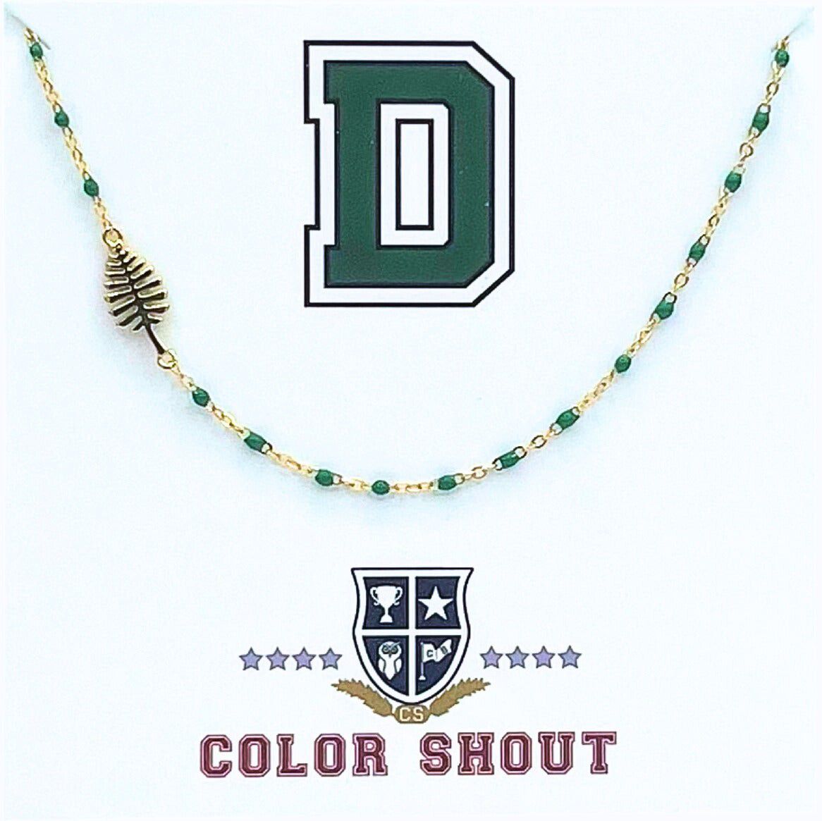 Color Shout Women's Dartmouth University Side Set College Logo Necklace With Enamel Beads