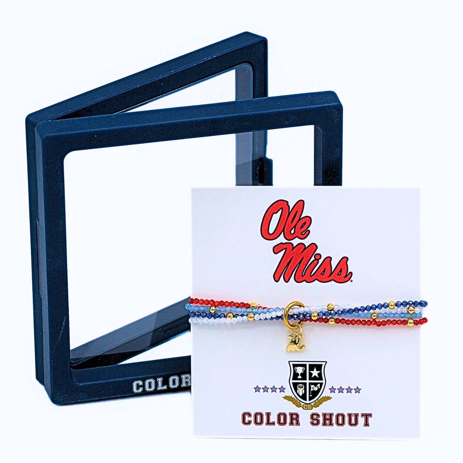 Color Shout Ole Miss Rebels Logo Bracelet Set