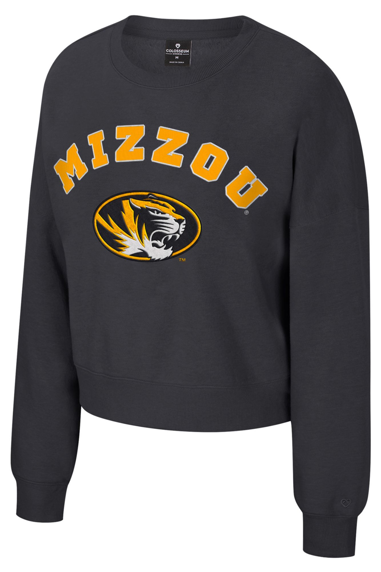 Colosseum Women's Missouri Tigers Black Crewneck Sweatshirt