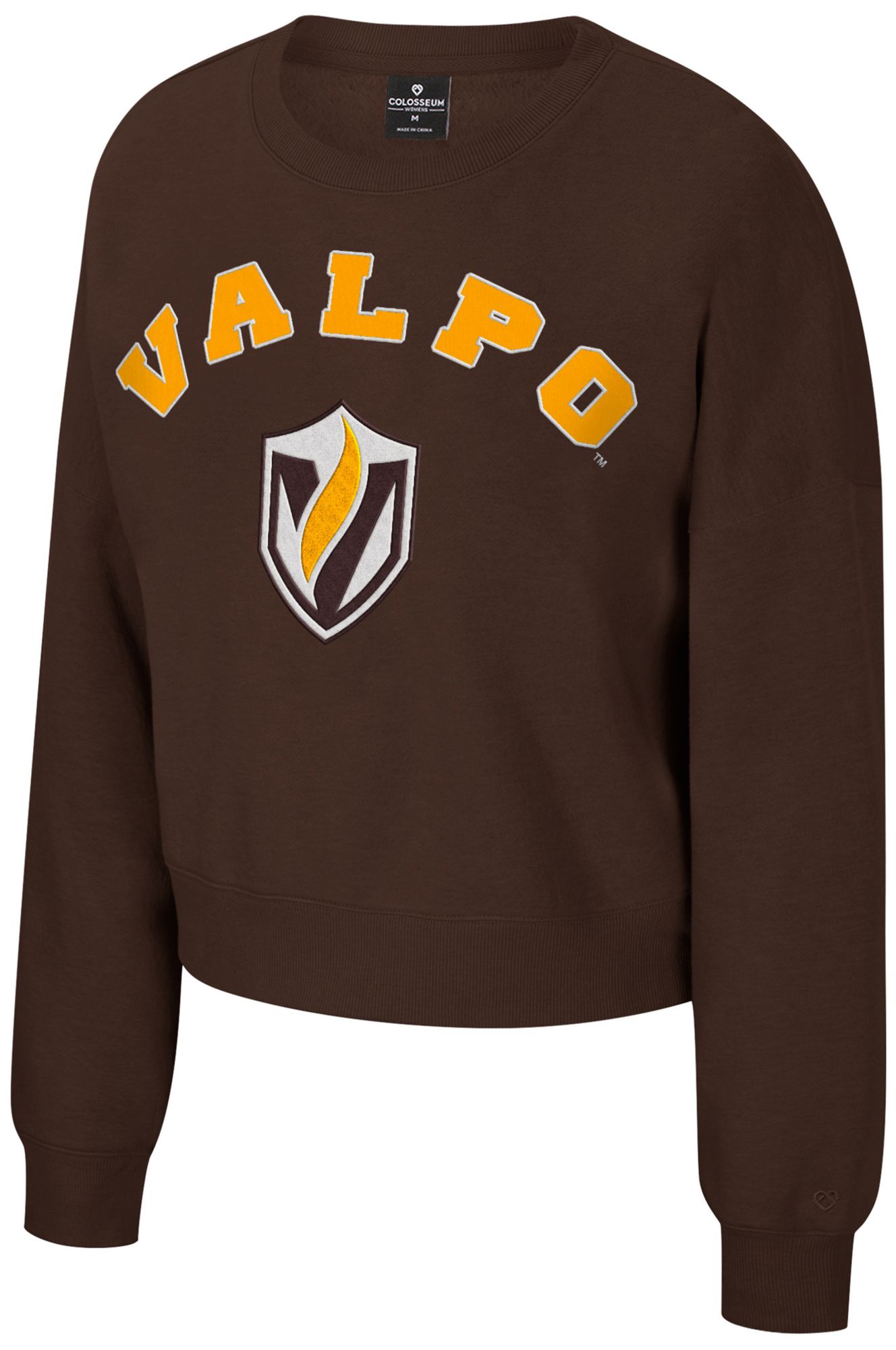 Colosseum Women's Valparaiso Beacons Brown Crewneck Sweatshirt