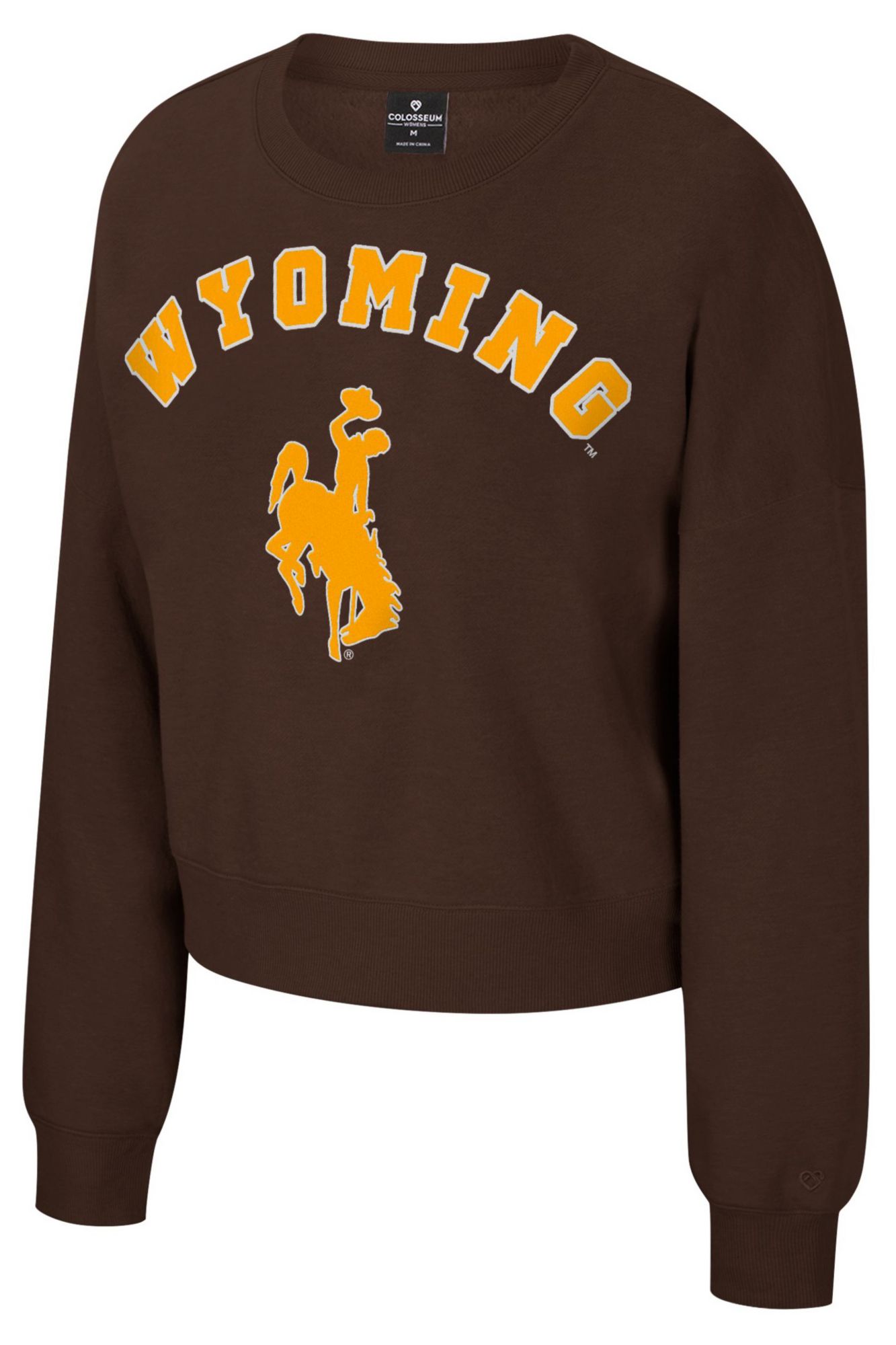 Colosseum Women's Wyoming Cowboys Brown Crewneck Sweatshirt