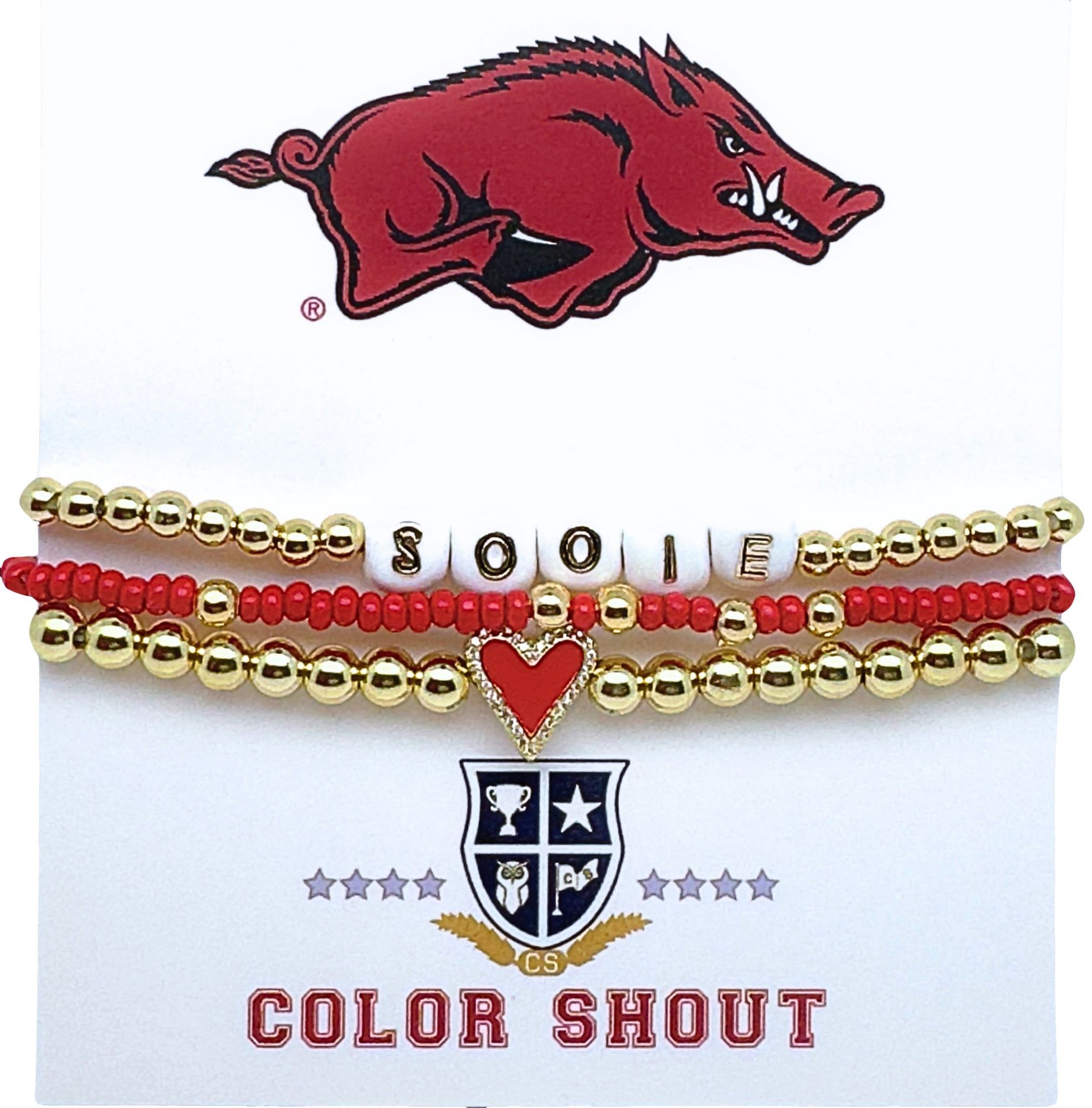 Color Shout Women's Arkansas Love My College Bracelet Stack