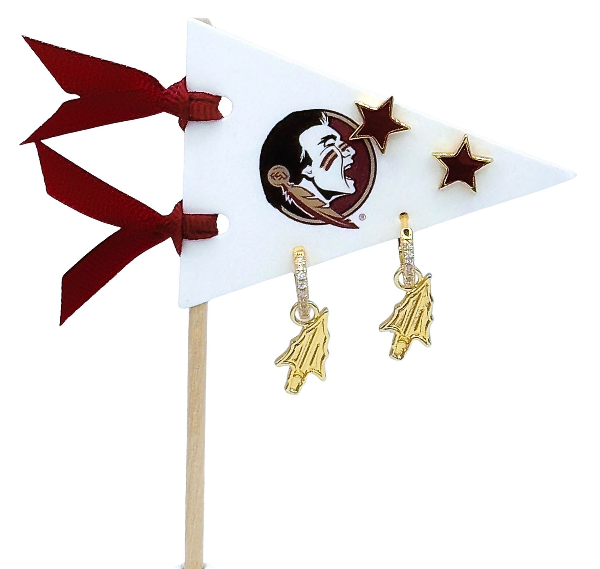 Color Shout Women's Florida State University Pennant Pair Earring Set