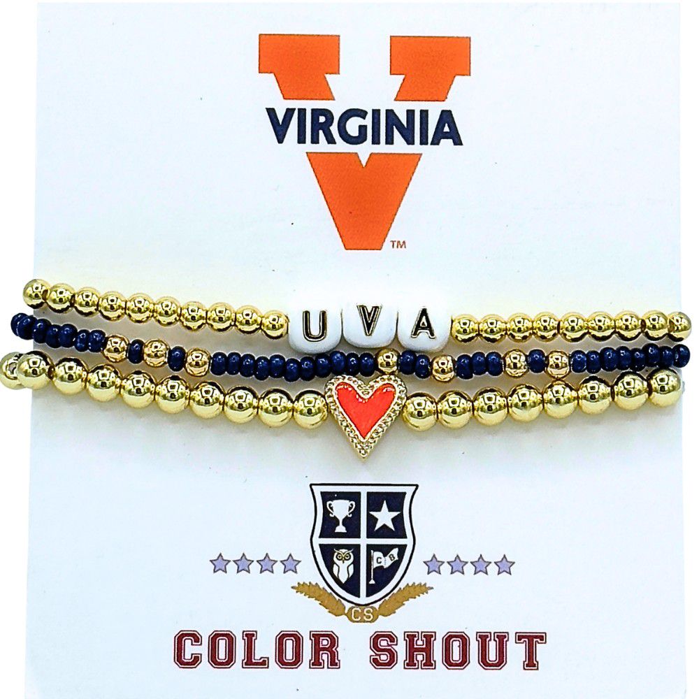 Color Shout Women's Virginia Love My College Bracelet Stack