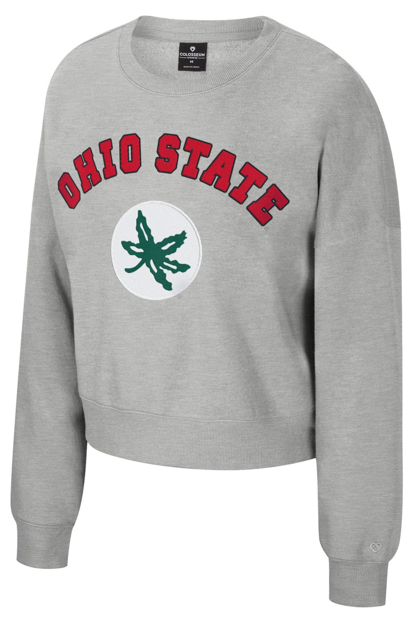 Colosseum Women's Ohio State Buckeyes Gray Crewneck Sweatshirt