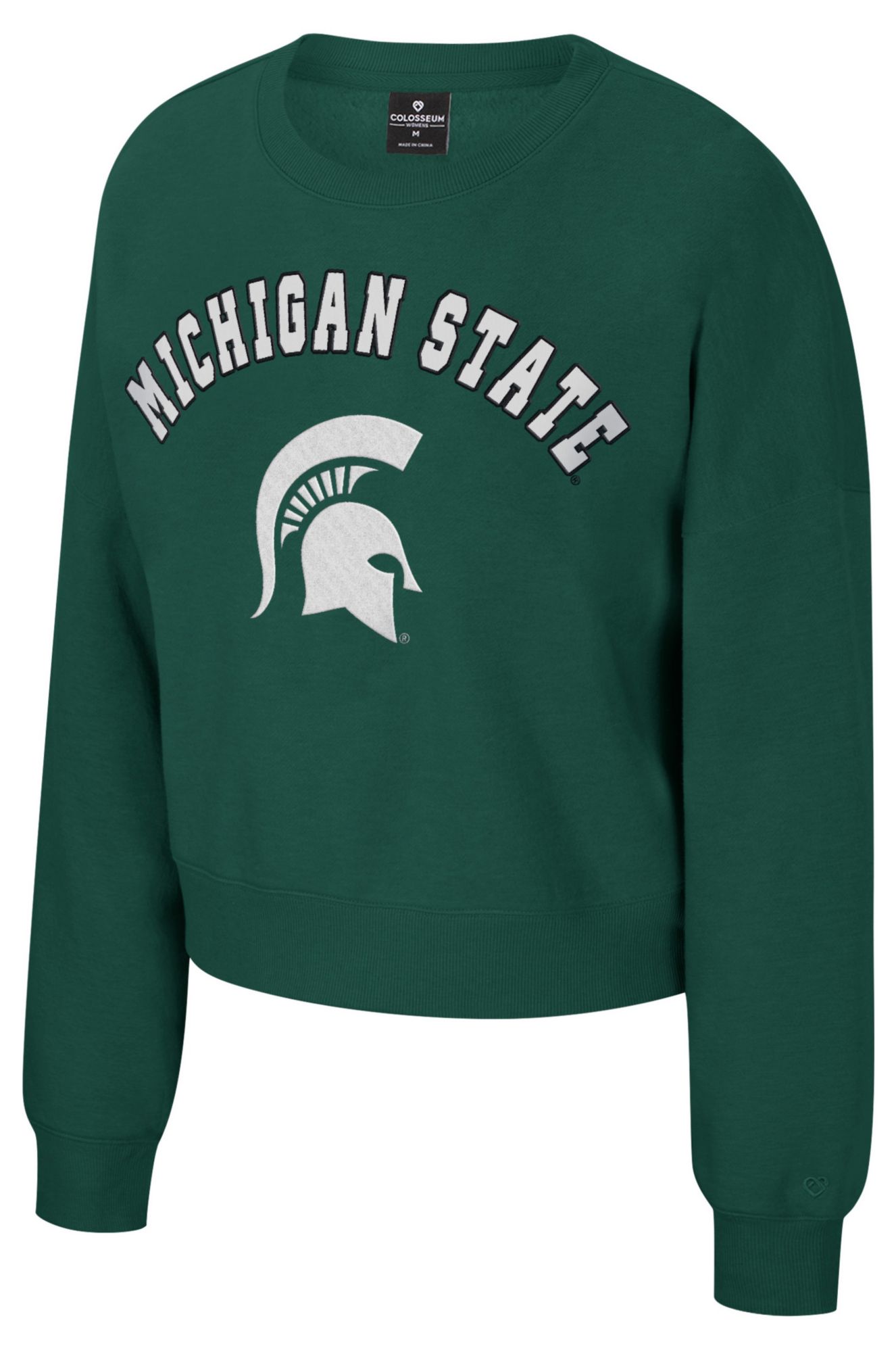 Colosseum Women's Michigan State Spartans Green Crewneck Sweatshirt