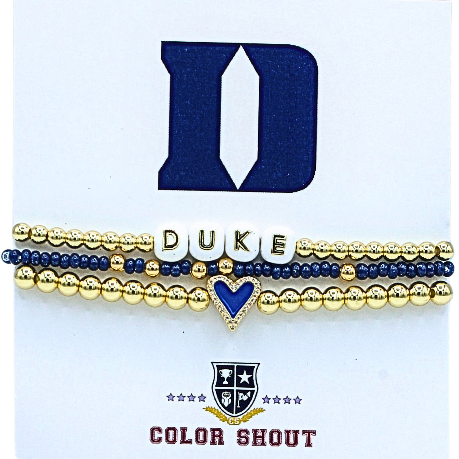 Color Shout Women's Duke Love My College Bracelet Stack