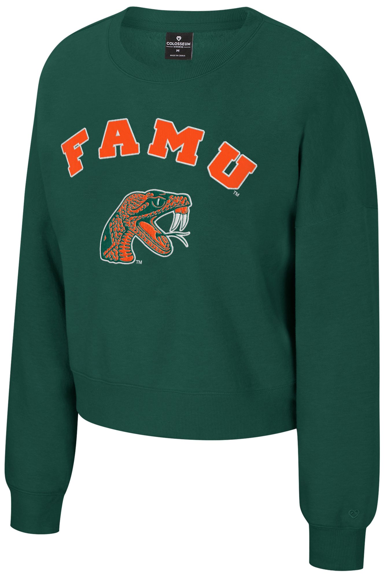 Colosseum Women's Florida A&M Rattlers Green Crewneck Sweatshirt