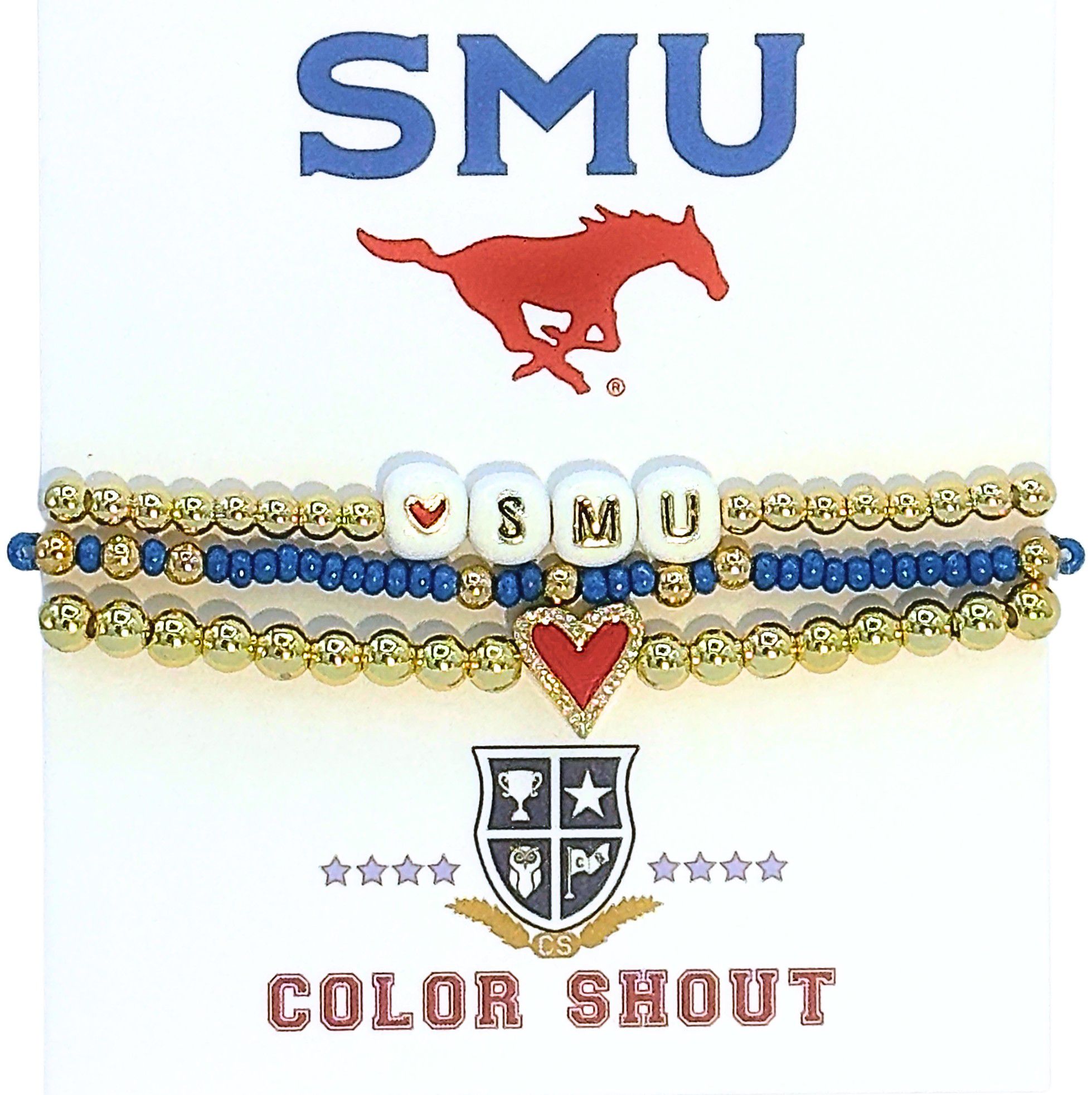 Color Shout Women's Smu Love My College Bracelet Stack