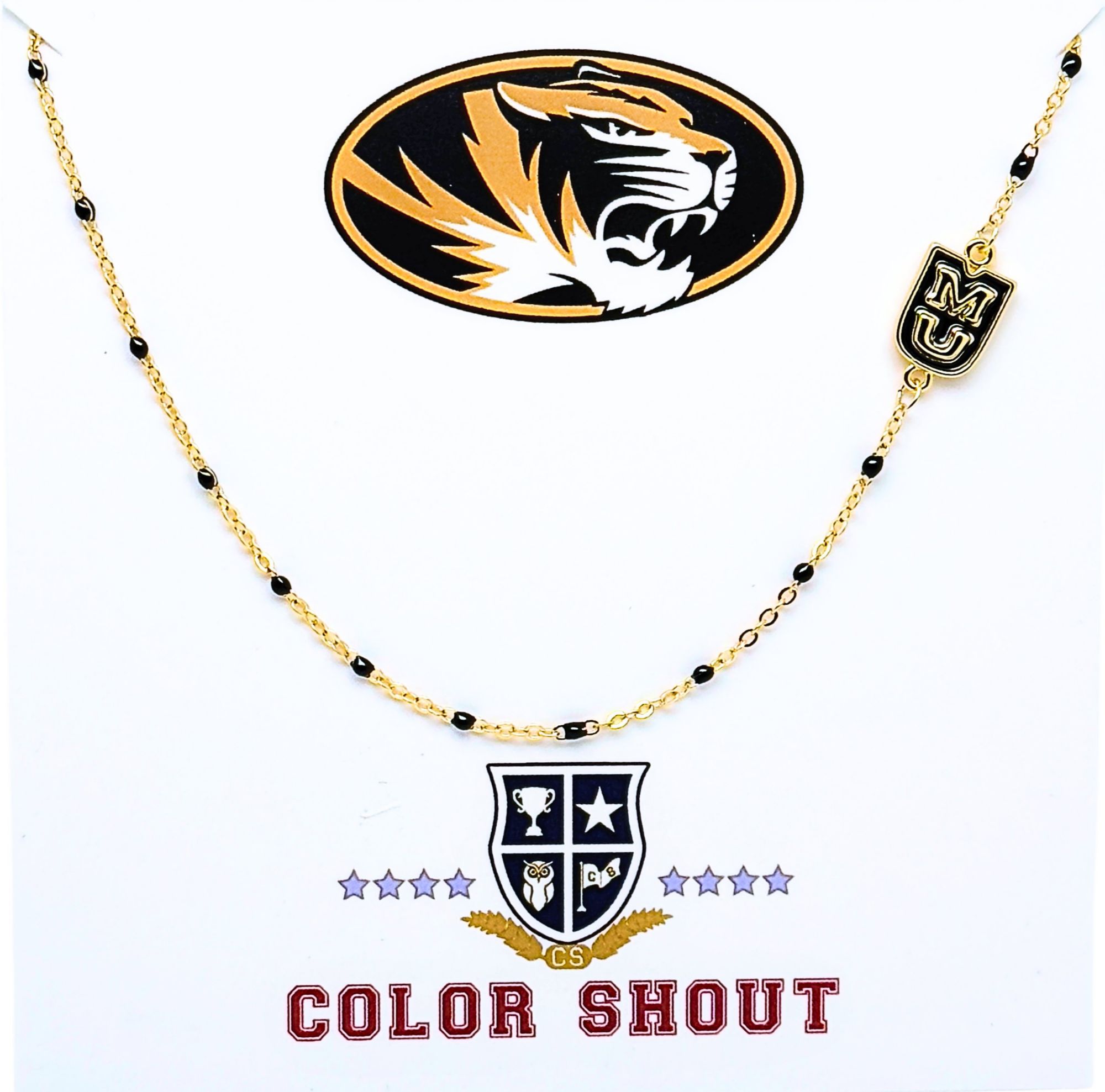 Color Shout Women's Mississippi State Bulldogs Side Set College Logo Necklace With Enamel Beads