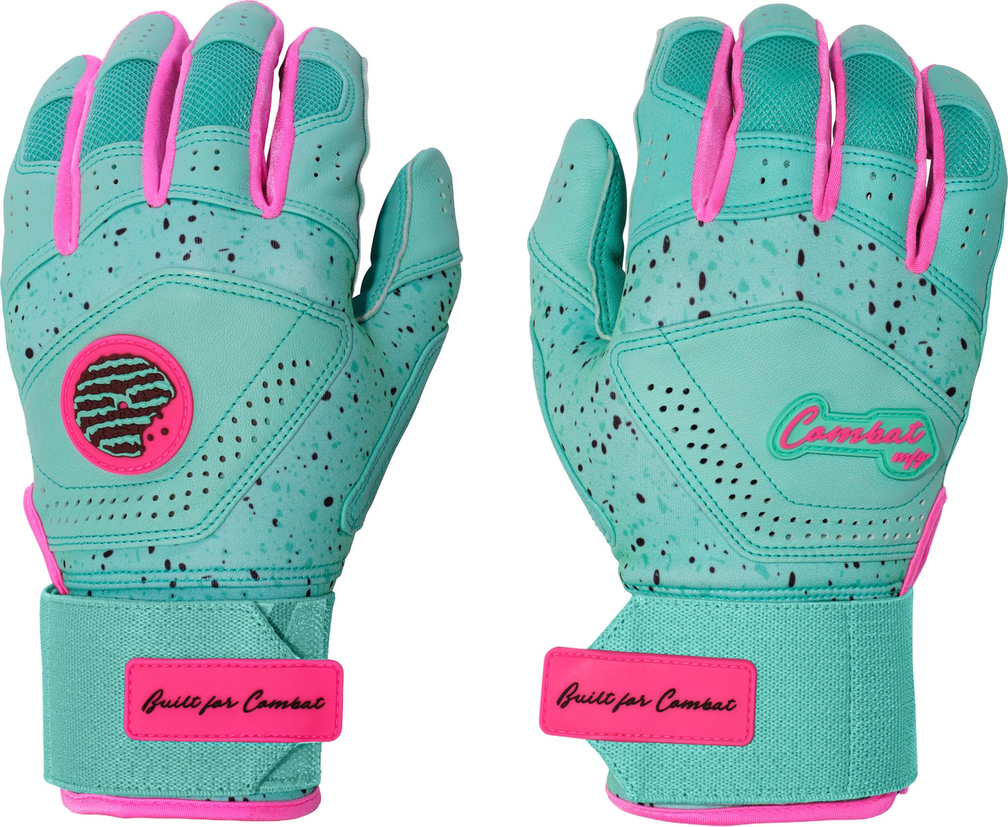 COMBAT MFG Cookie Jar Mint Chip Long Strap Baseball Batting Gloves