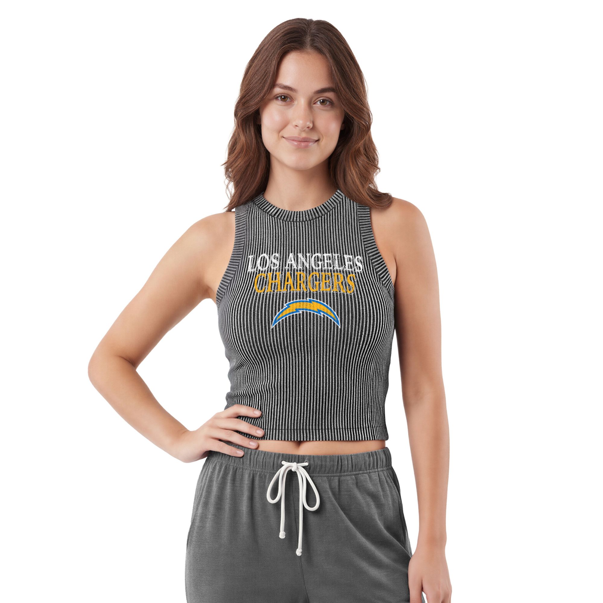 Concepts Sport Women's Los Angeles Chargers Charcoal Timber Tank Top