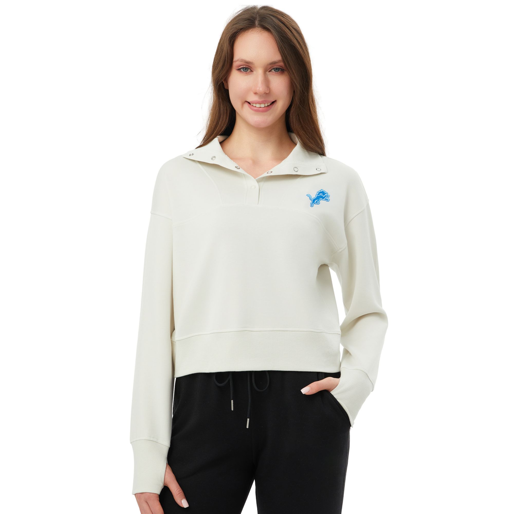 Concepts Sport Women's Detroit Lions Manor Scuba Crewneck Sweatshirt