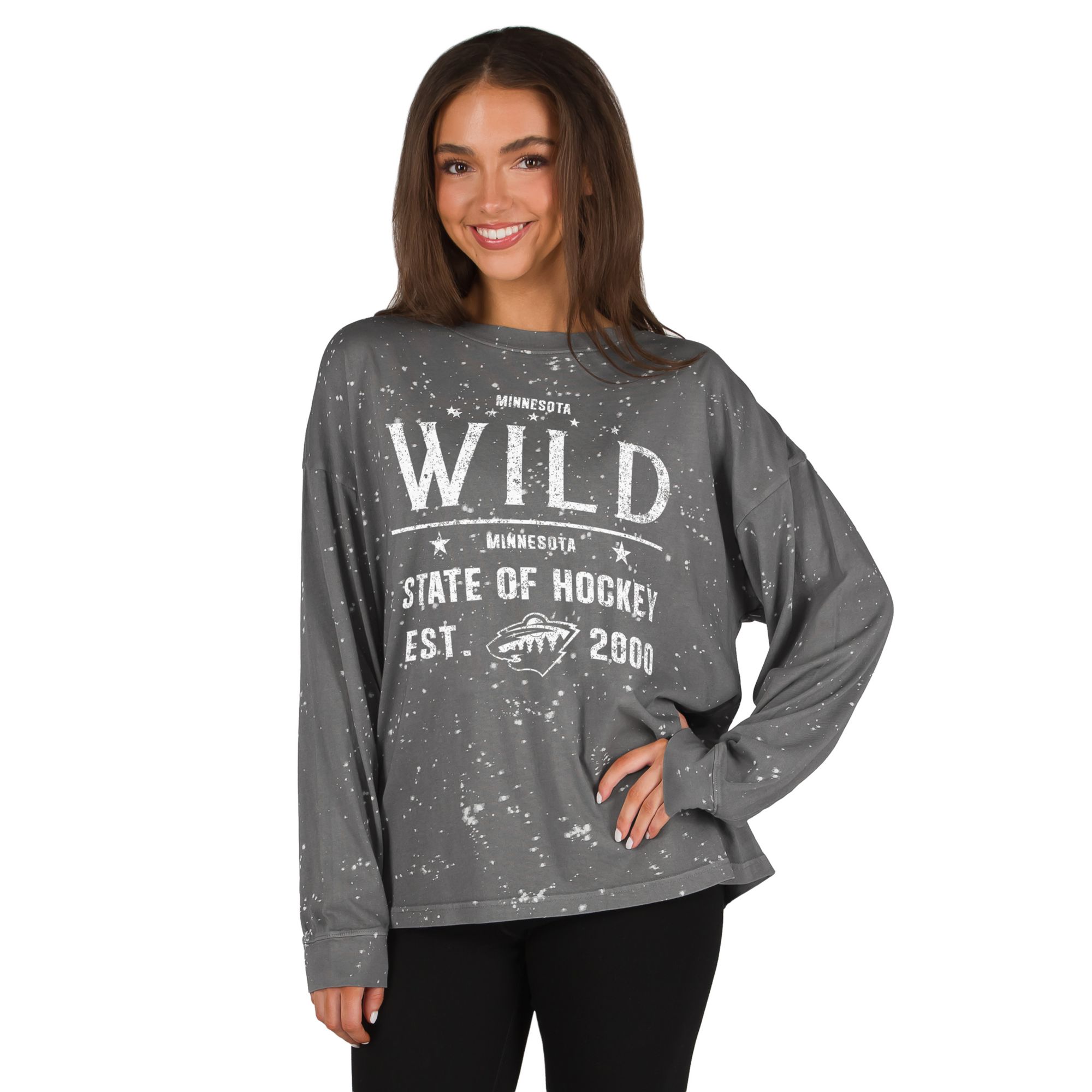 Concepts Sport Women's Minnesota Wild Charcoal Long Sleeve Shirt